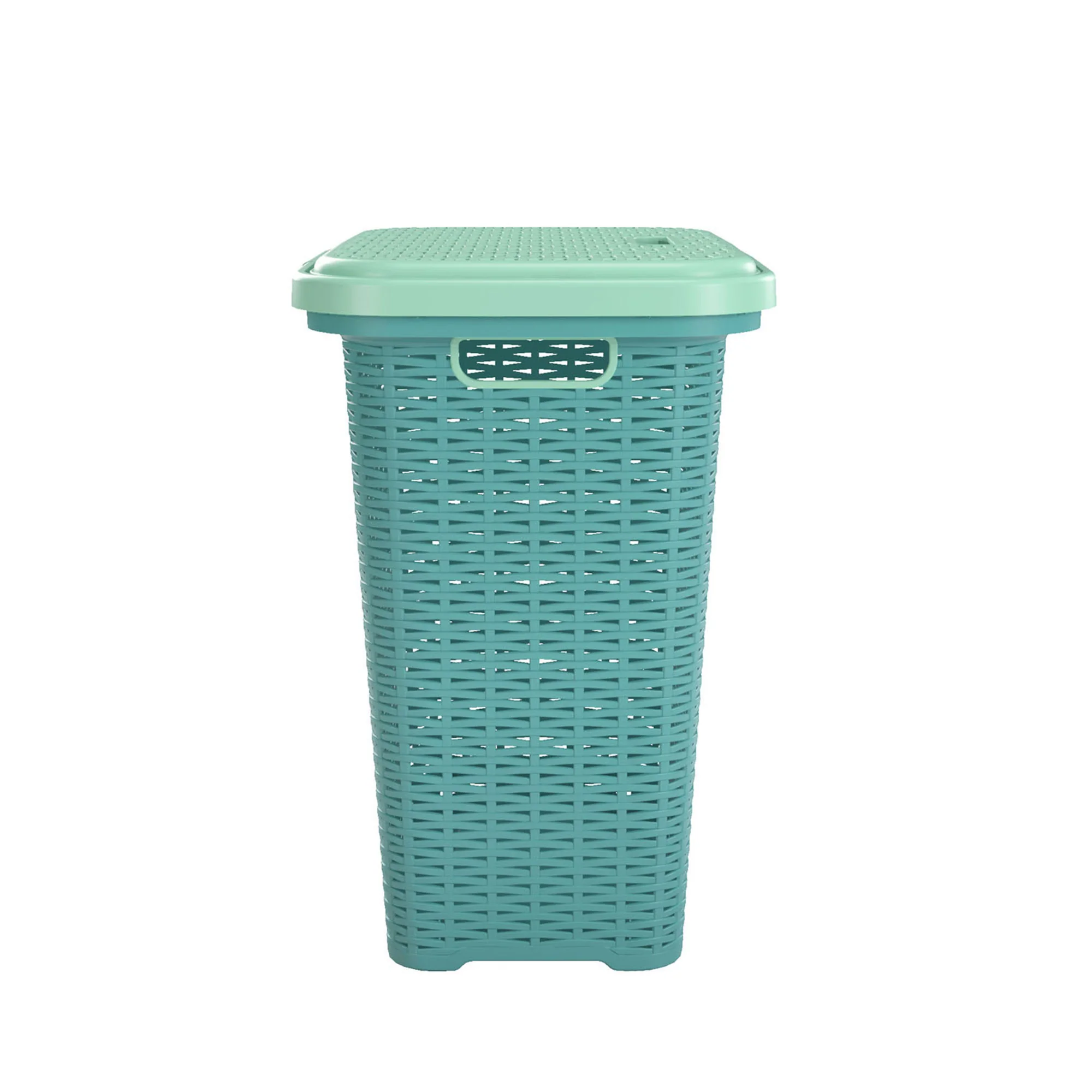 Nilkamal Elegance Laundry Basket 50 Litre with Lid (Sapphire Blue & Sea Blue) - Image 6