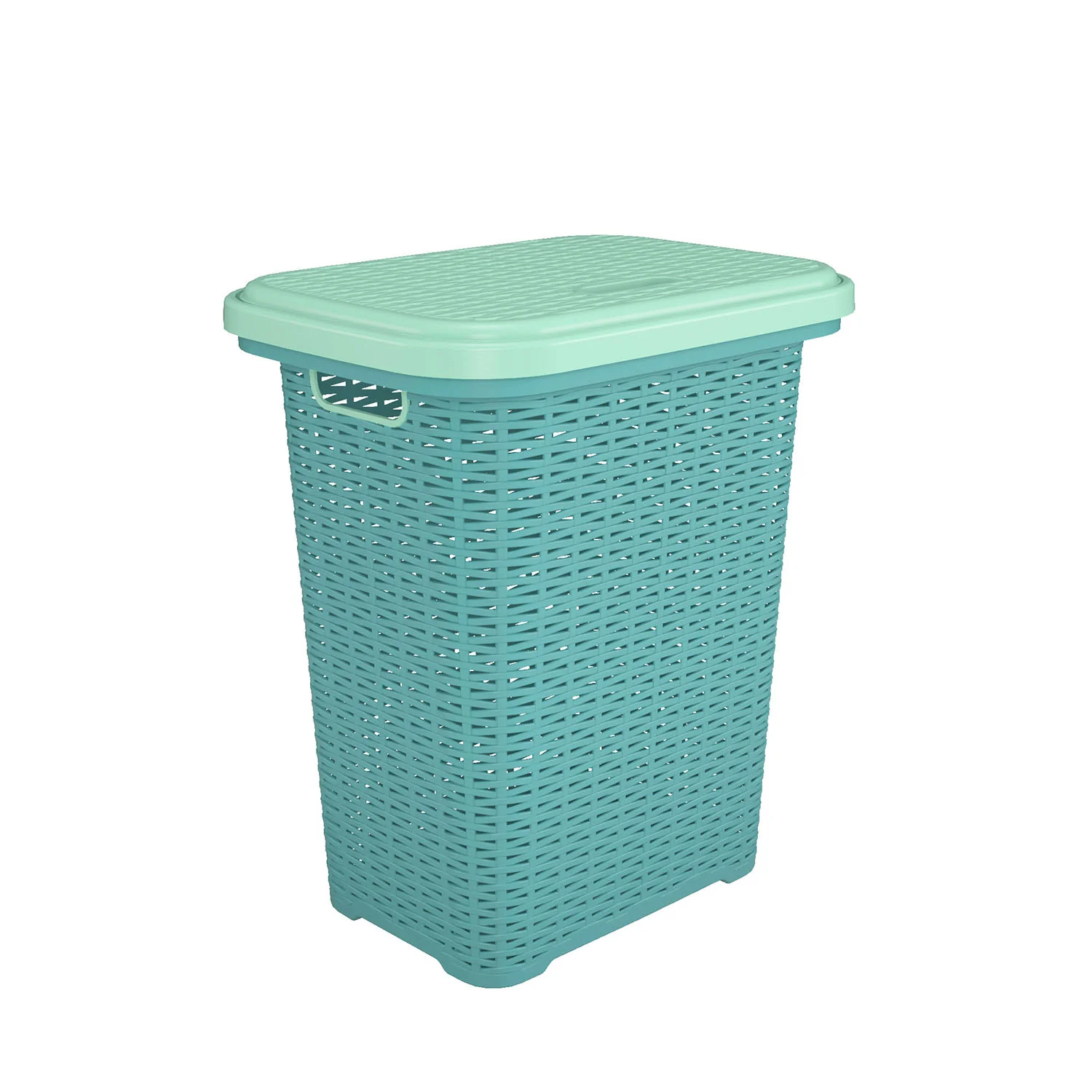 Nilkamal Elegance Laundry Basket 50 Litre with Lid (Sapphire Blue & Sea Blue) - Image 7