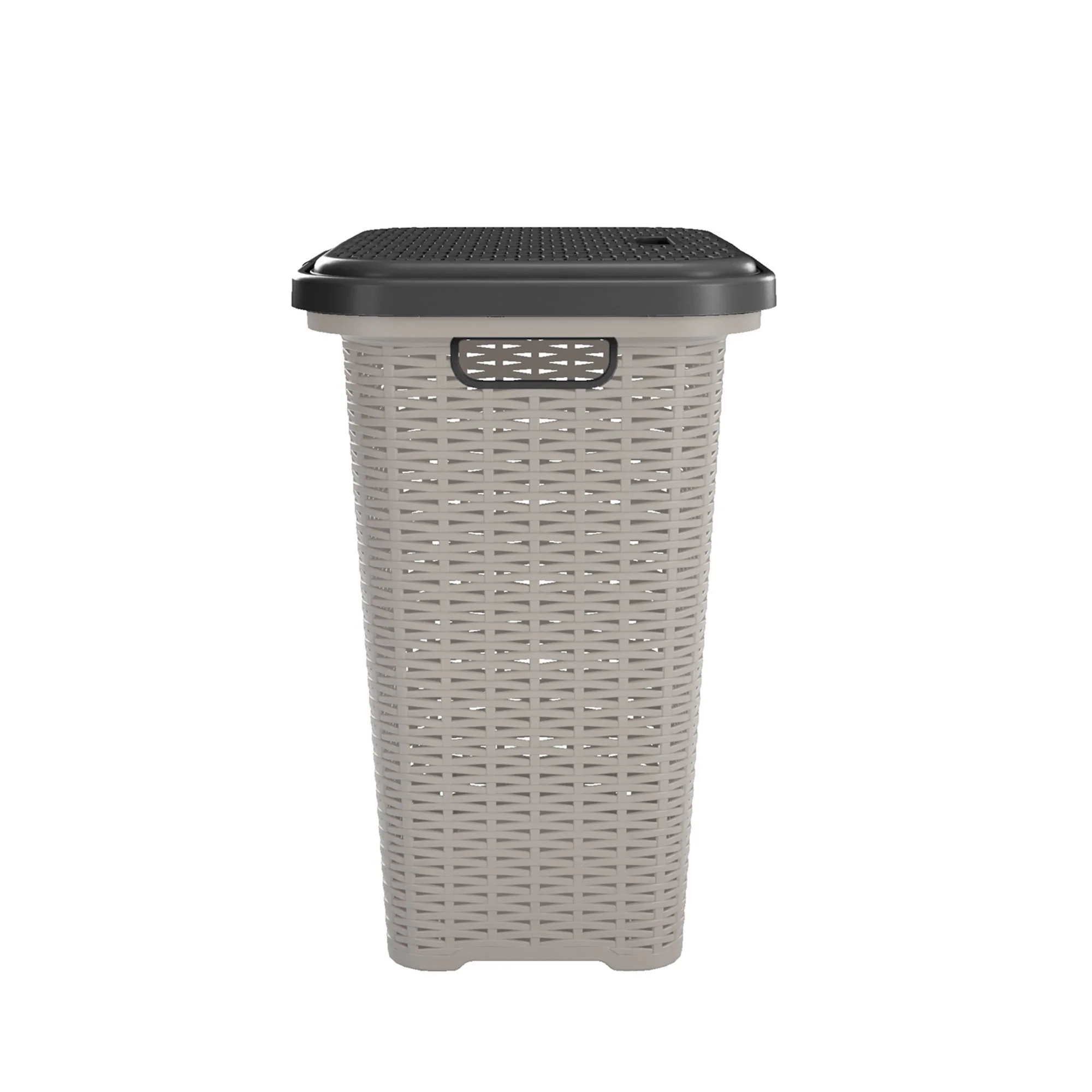 Nilkamal Elegance Laundry Basket 50 Litre with Lid  (Silky Grey & Charcoal Grey) - Image 4
