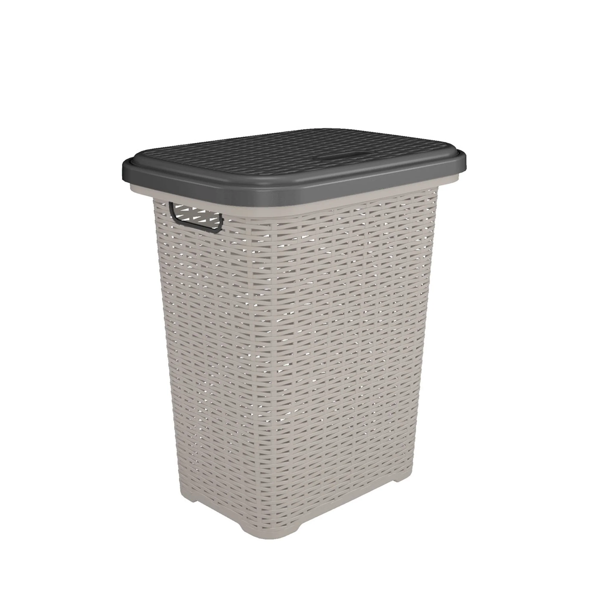 Nilkamal Elegance Laundry Basket 50 Litre with Lid  (Silky Grey & Charcoal Grey) - Image 5