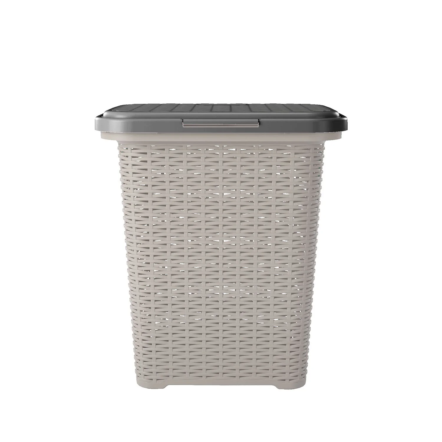 Nilkamal Elegance Laundry Basket 50 Litre with Lid  (Silky Grey & Charcoal Grey) - Image 6