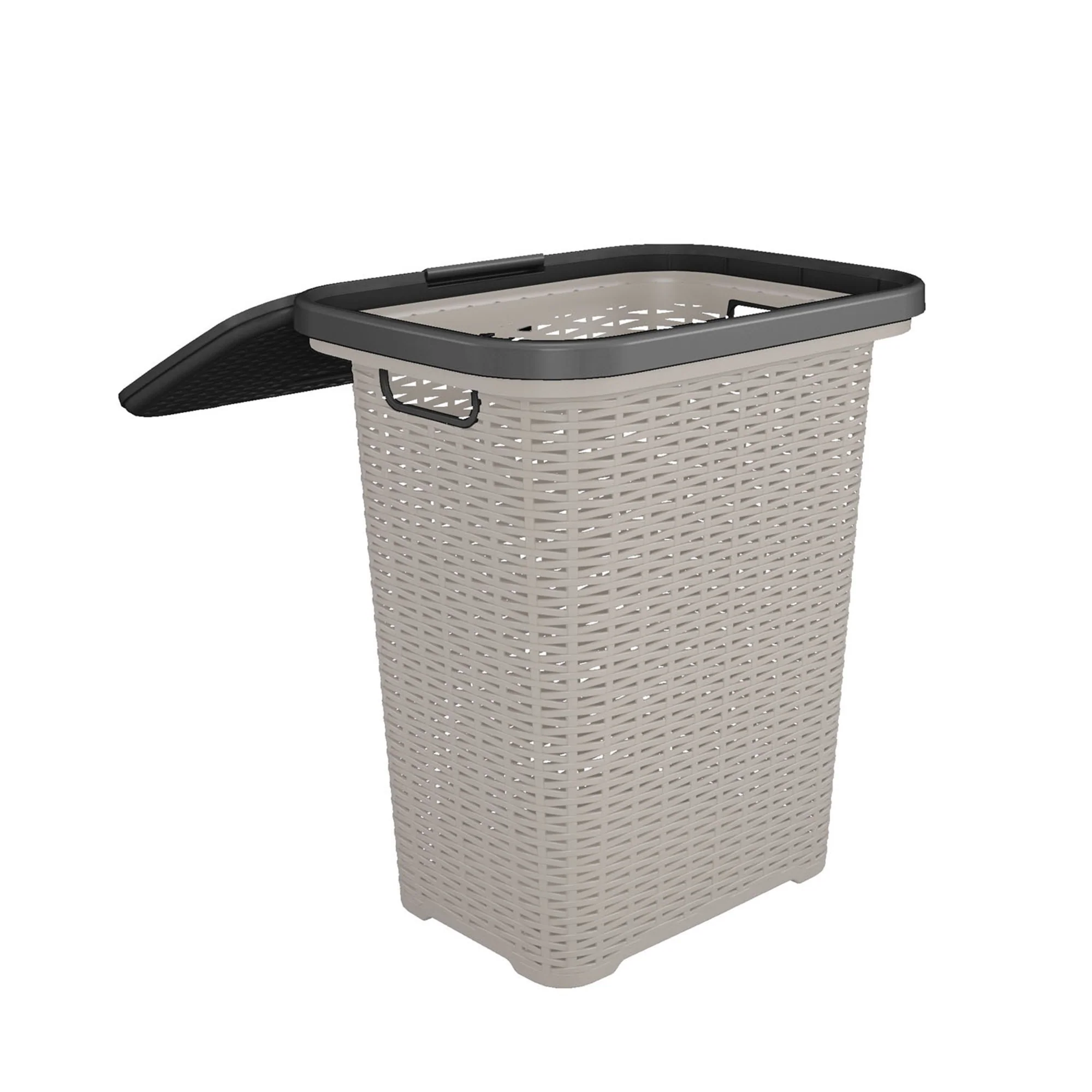 Nilkamal Elegance Laundry Basket 50 Litre with Lid  (Silky Grey & Charcoal Grey) - Image 8