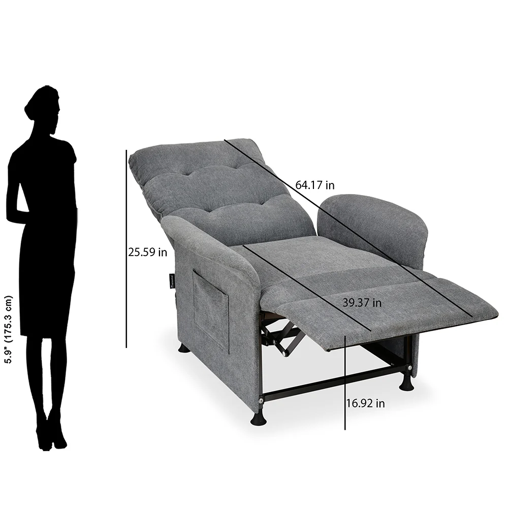 Nilkamal Electro 1 Seater Electric Recliner Sofa (Dark Grey) - Image 16