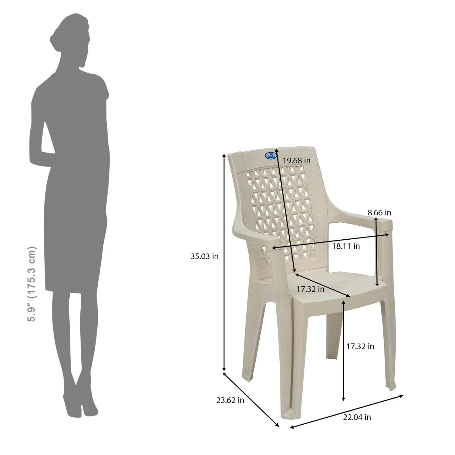 Nilkamal Elevate Plastic Arm Chair - Image 30