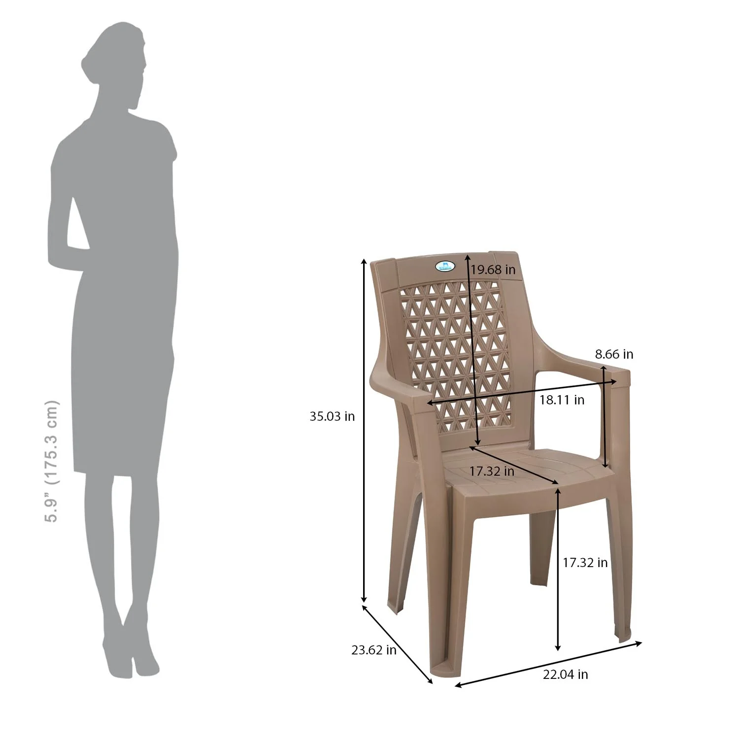 Nilkamal Elevate Plastic Arm Chair - Image 39