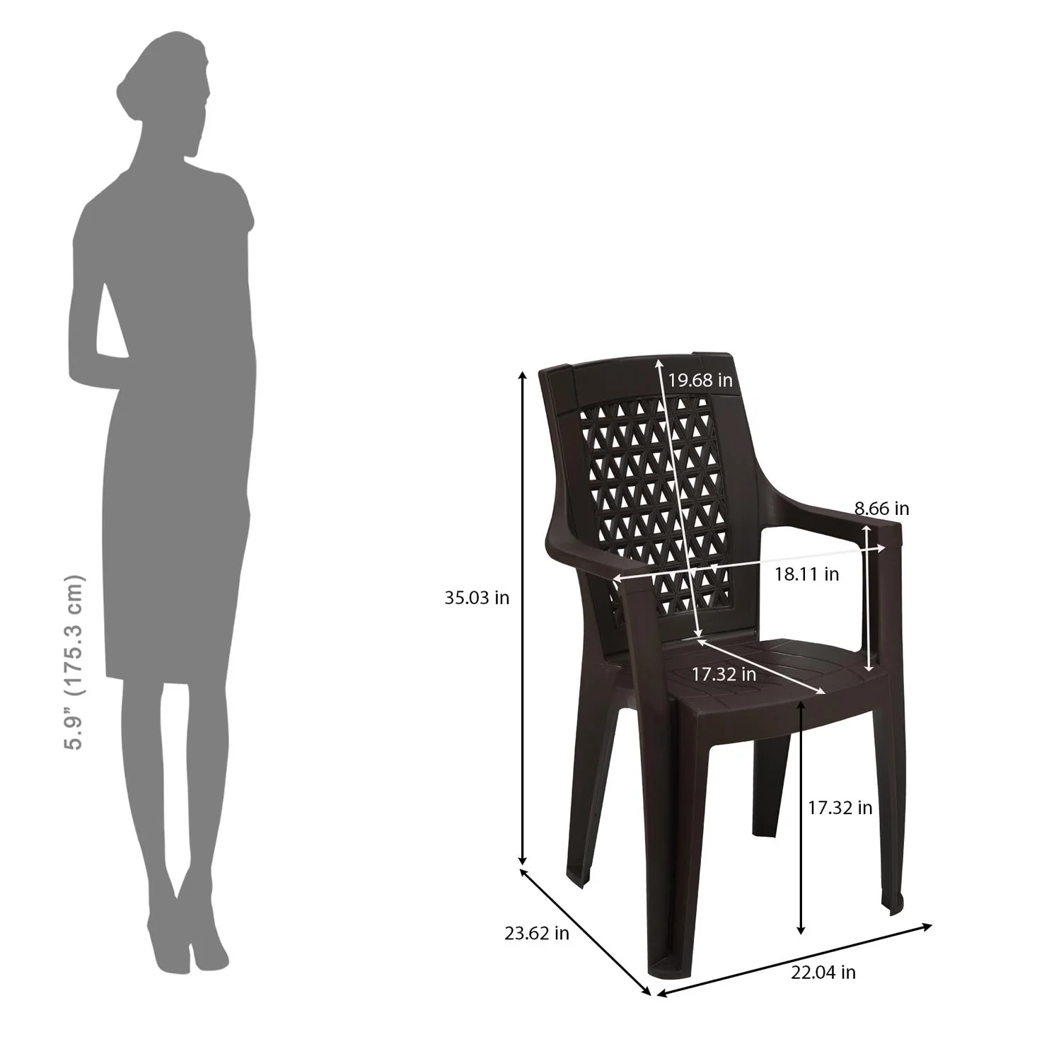 Nilkamal Elevate Plastic Arm Chair - Image 50