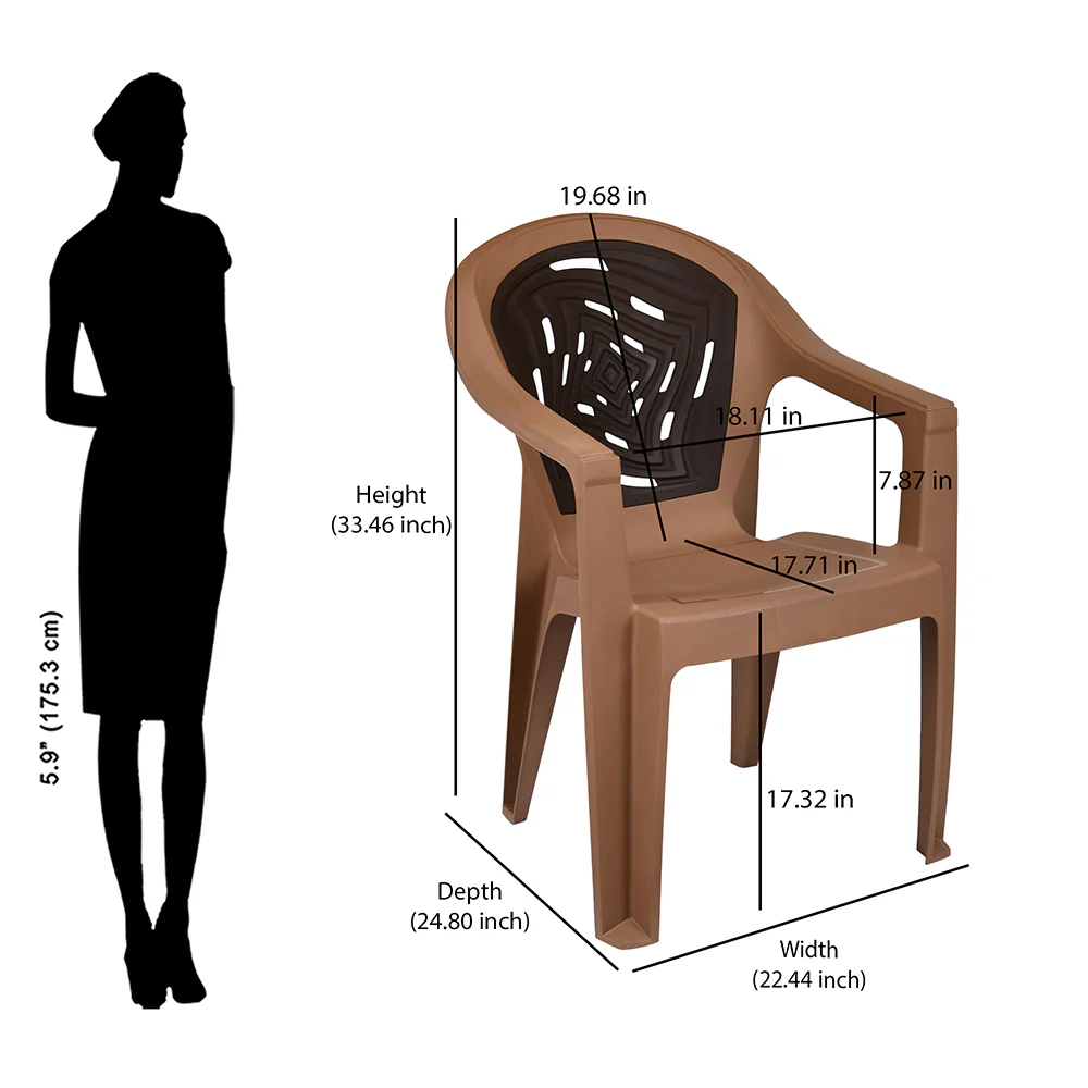 Nilkamal Empire Plastic Arm Chair - Image 9