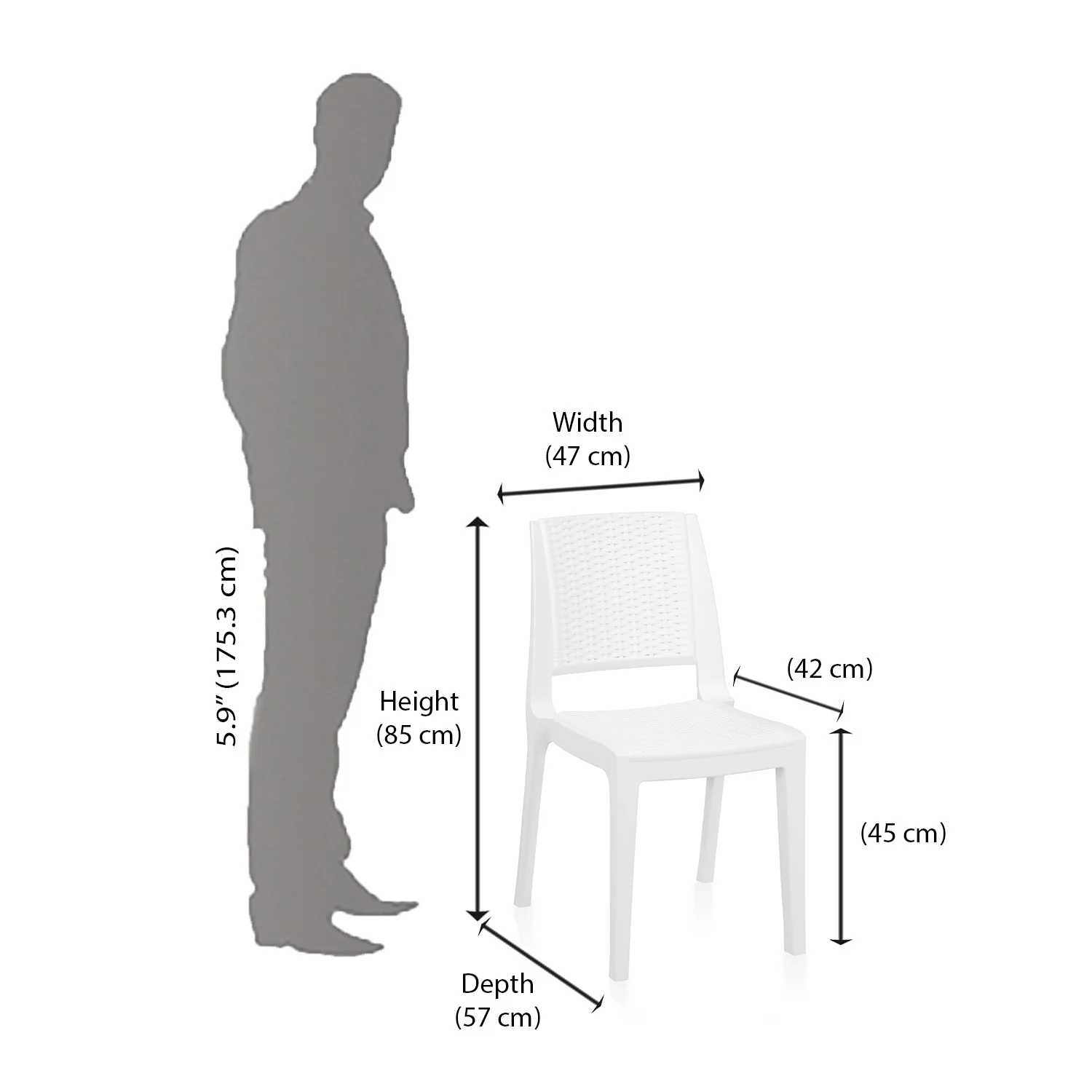 Nilkamal Enamora Plastic Armless Chair (Milky White) - Image 9