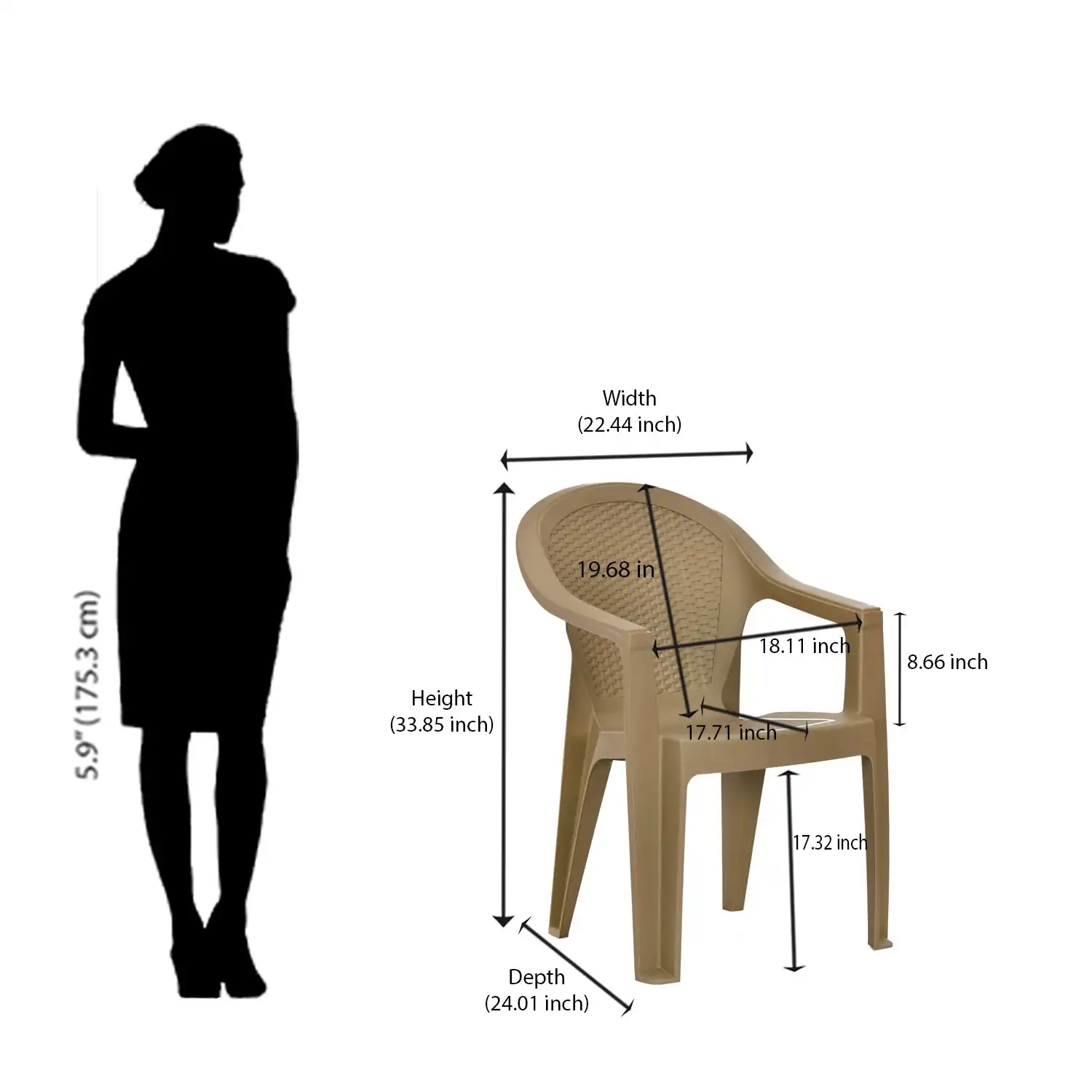 Nilkamal Exotica Plastic Arm Chair - Image 10
