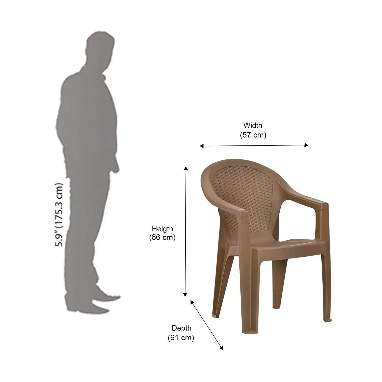 Nilkamal Exotica Plastic Arm Chair - Image 11