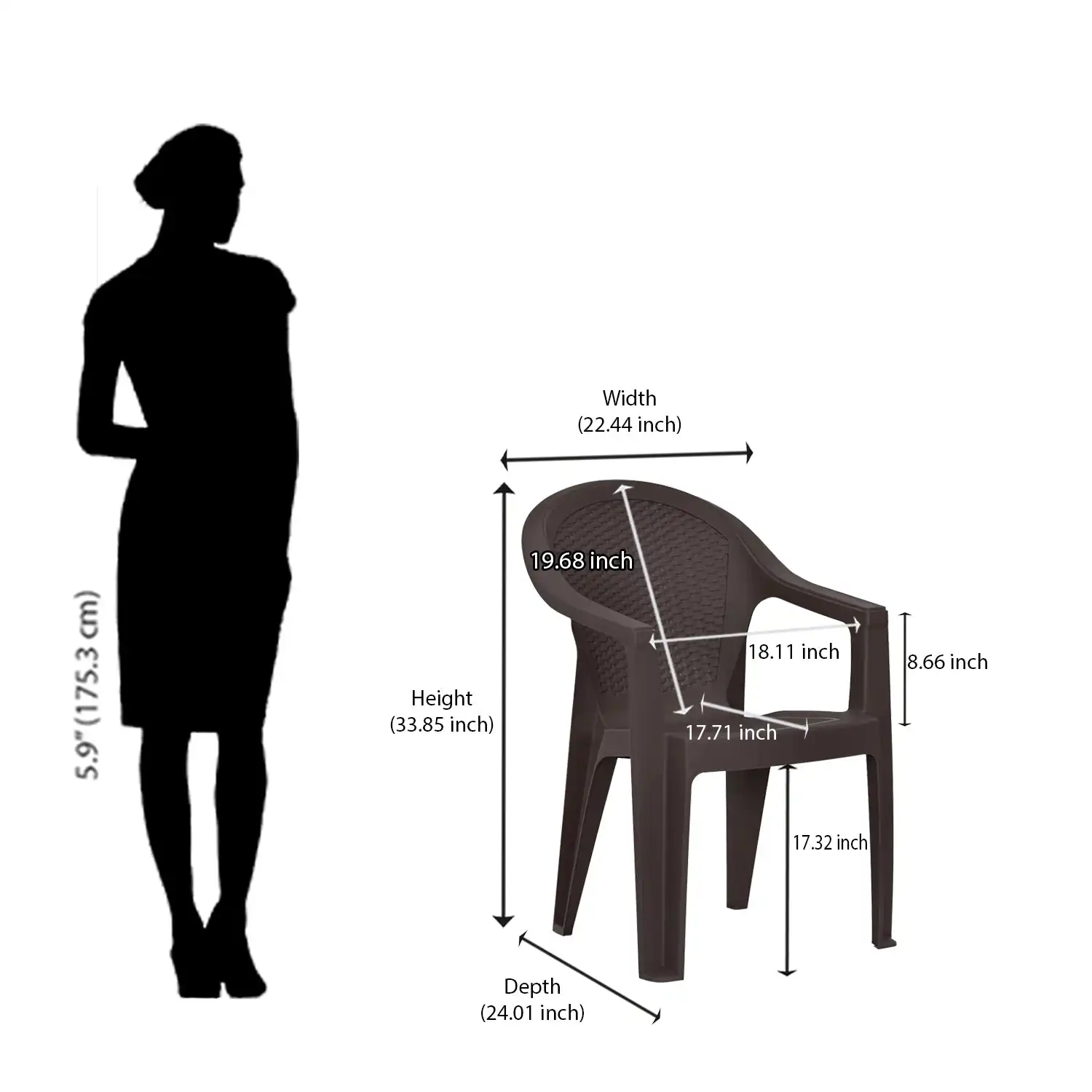 Nilkamal Exotica Plastic Arm Chair - Image 40