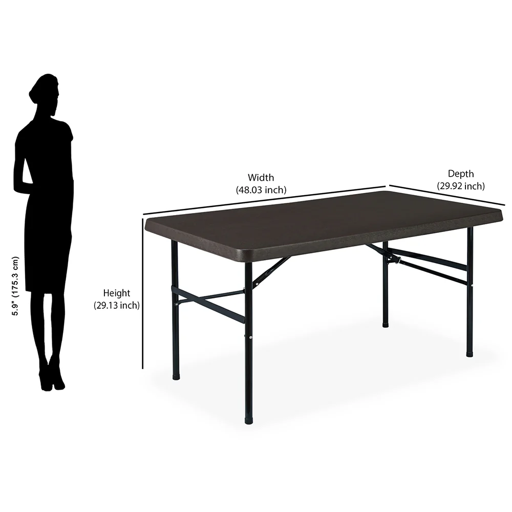 Nilkamal Festive 4 ft Foldable Rectangle Table (Brown) - Image 11