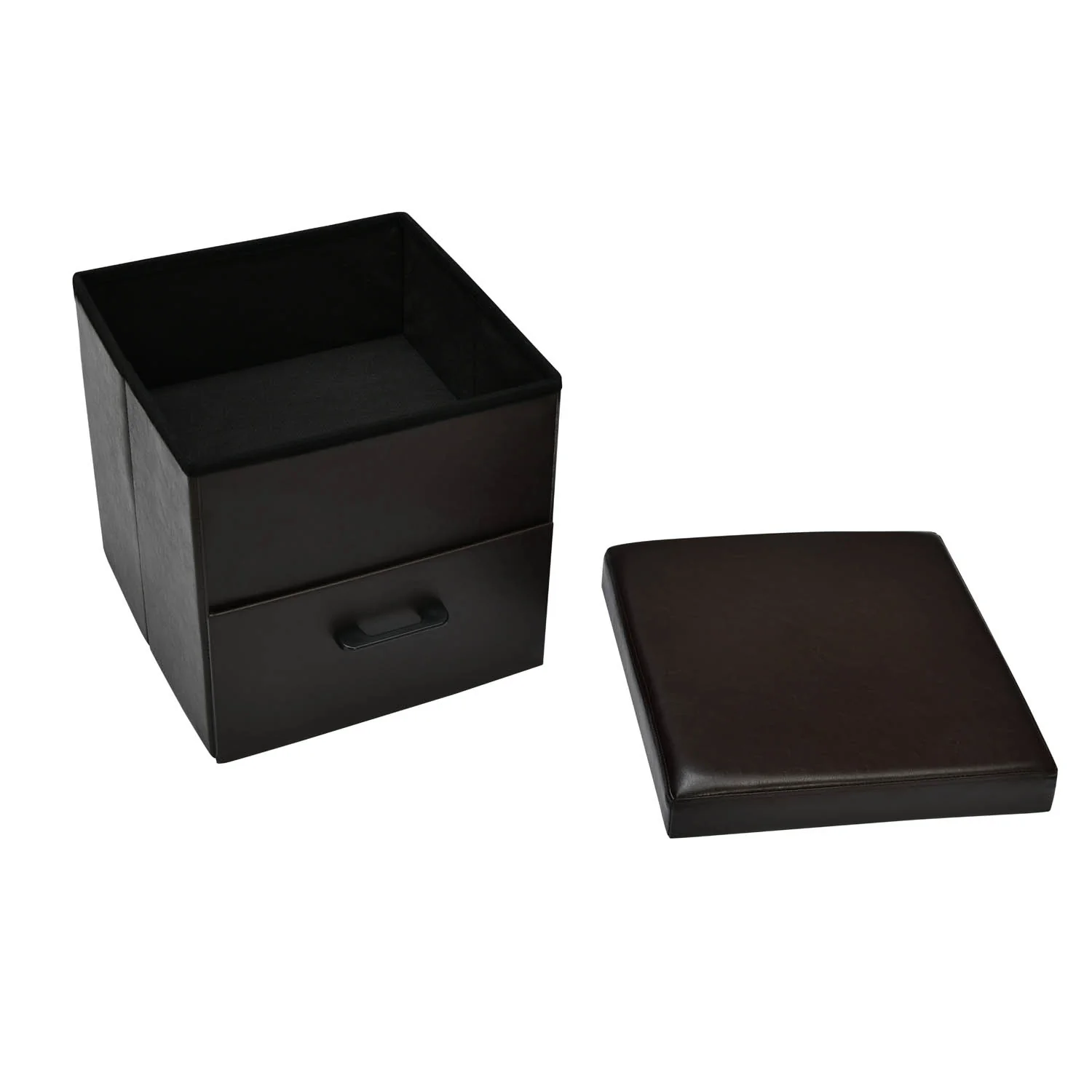 Nilkamal Flexi Small Foldable Ottoman with 1 Drawer (Brown) - Image 4