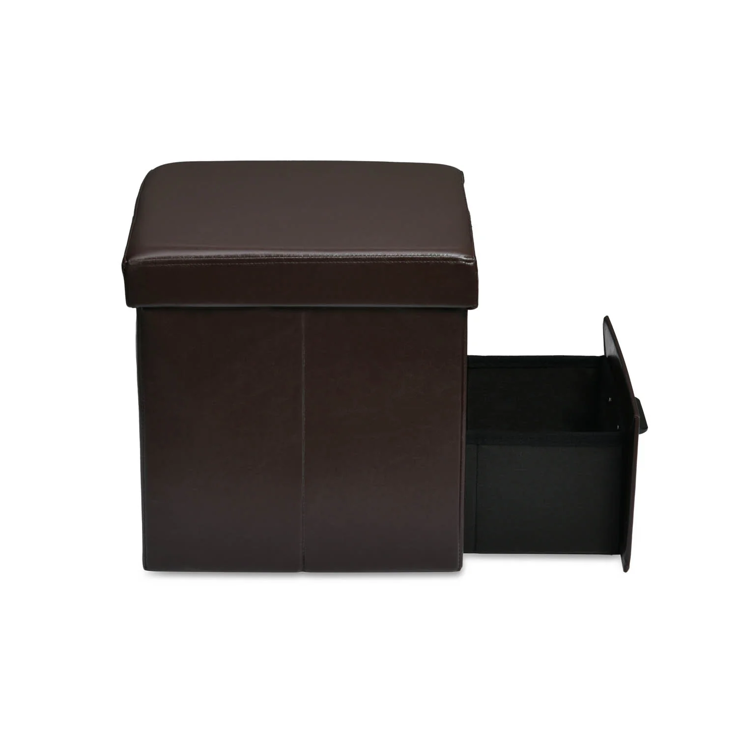 Nilkamal Flexi Small Foldable Ottoman with 1 Drawer (Brown) - Image 5