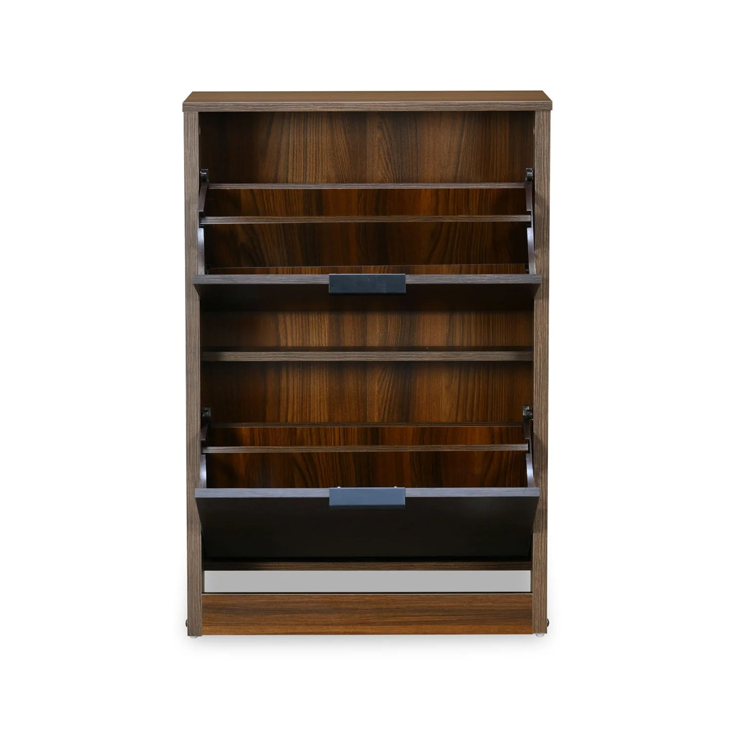 Nilkamal Florine Engineered Wood 2 Tier Shoe Cabinet (Walnut & Wenge) - Image 4