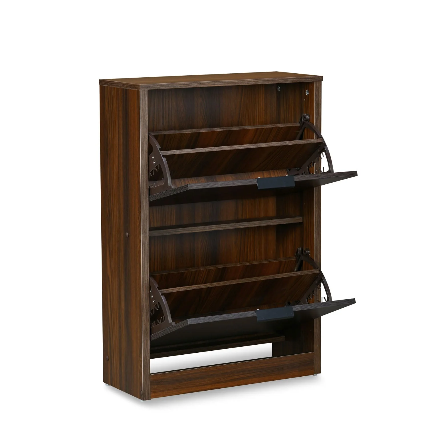 Nilkamal Florine Engineered Wood 2 Tier Shoe Cabinet (Walnut & Wenge) - Image 5
