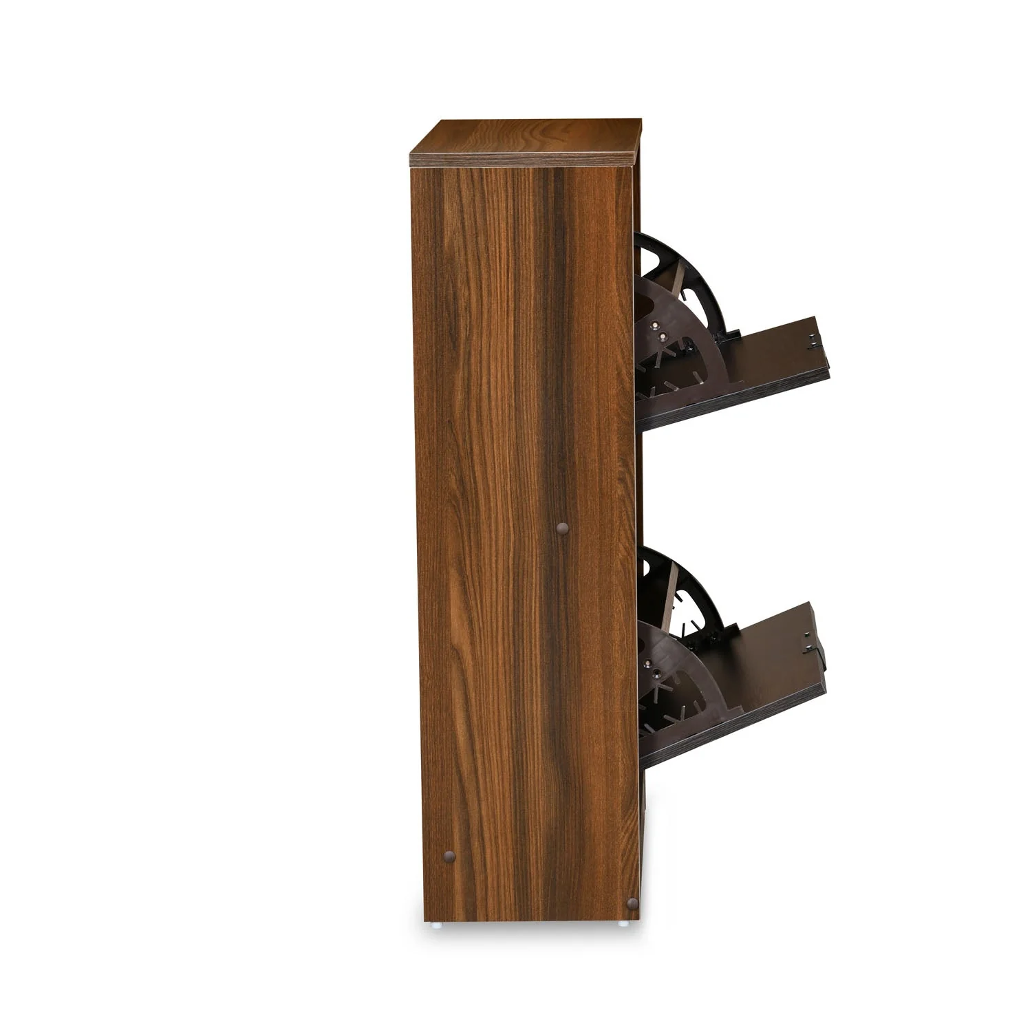 Nilkamal Florine Engineered Wood 2 Tier Shoe Cabinet (Walnut & Wenge) - Image 8