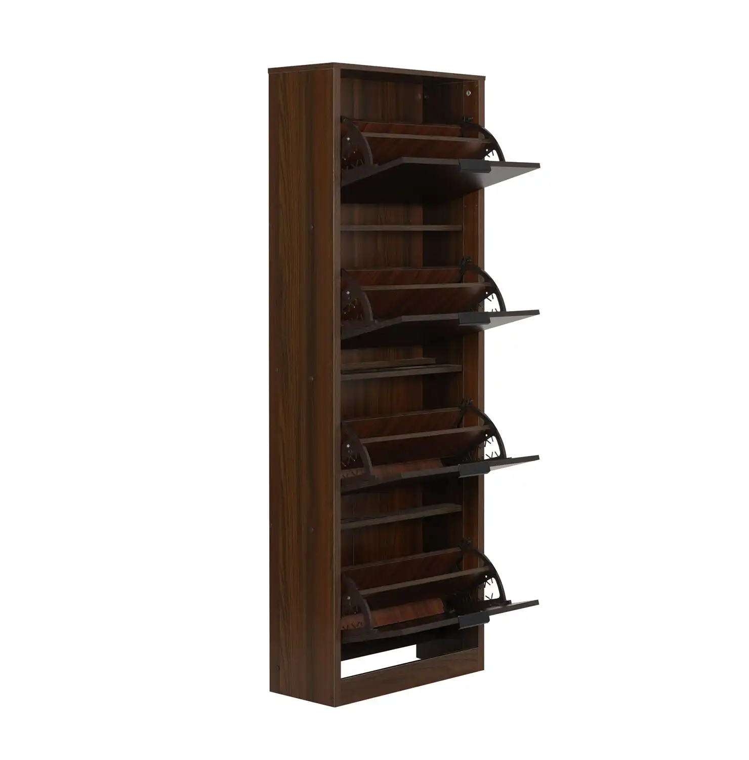 Nilkamal Florine Engineered Wood 4 Tier Shoe Rack (Walnut & Wenge) - Image 6