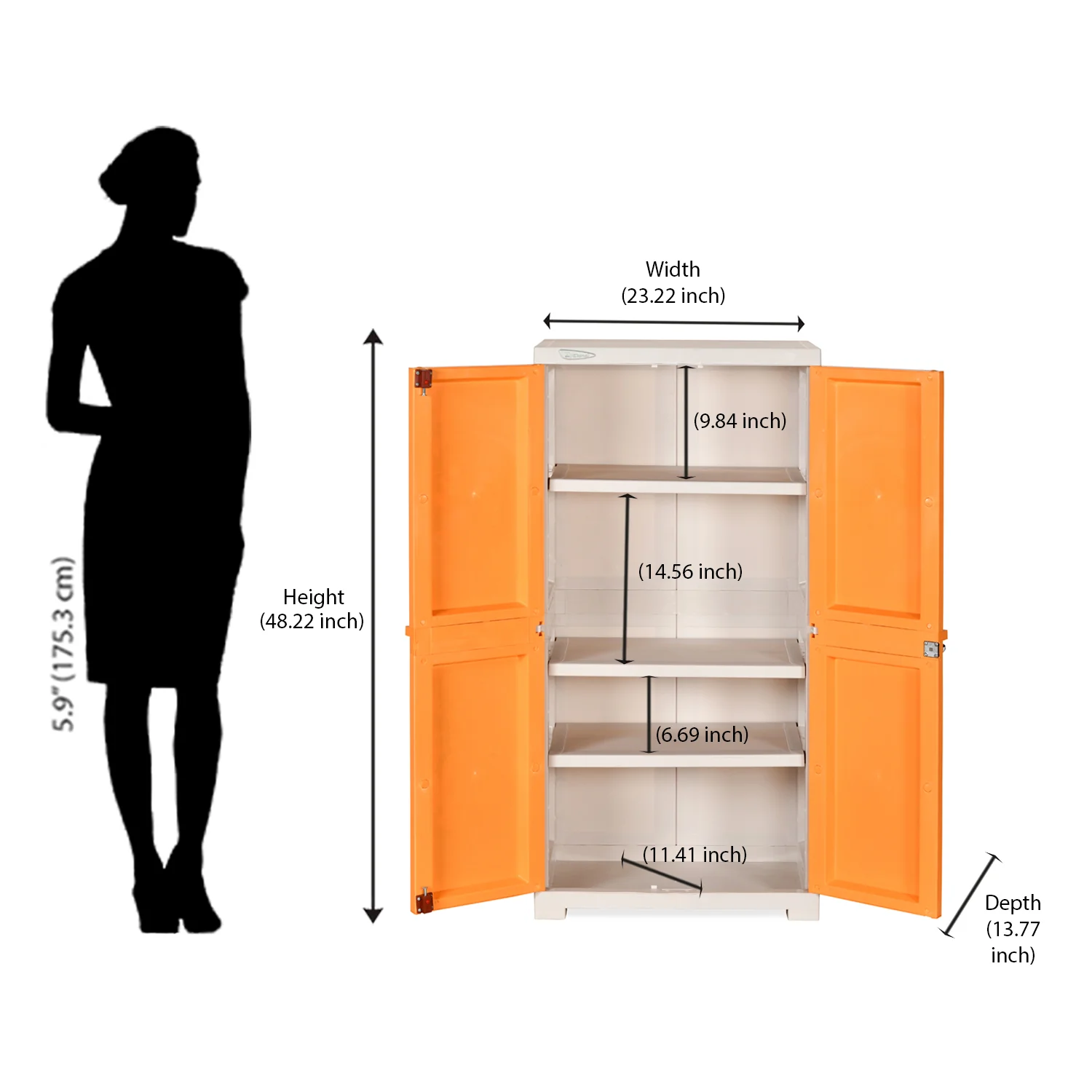 Nilkamal FMM Jungle Theme Mini Cabinet (Beach & Pastel Orange) - Image 10