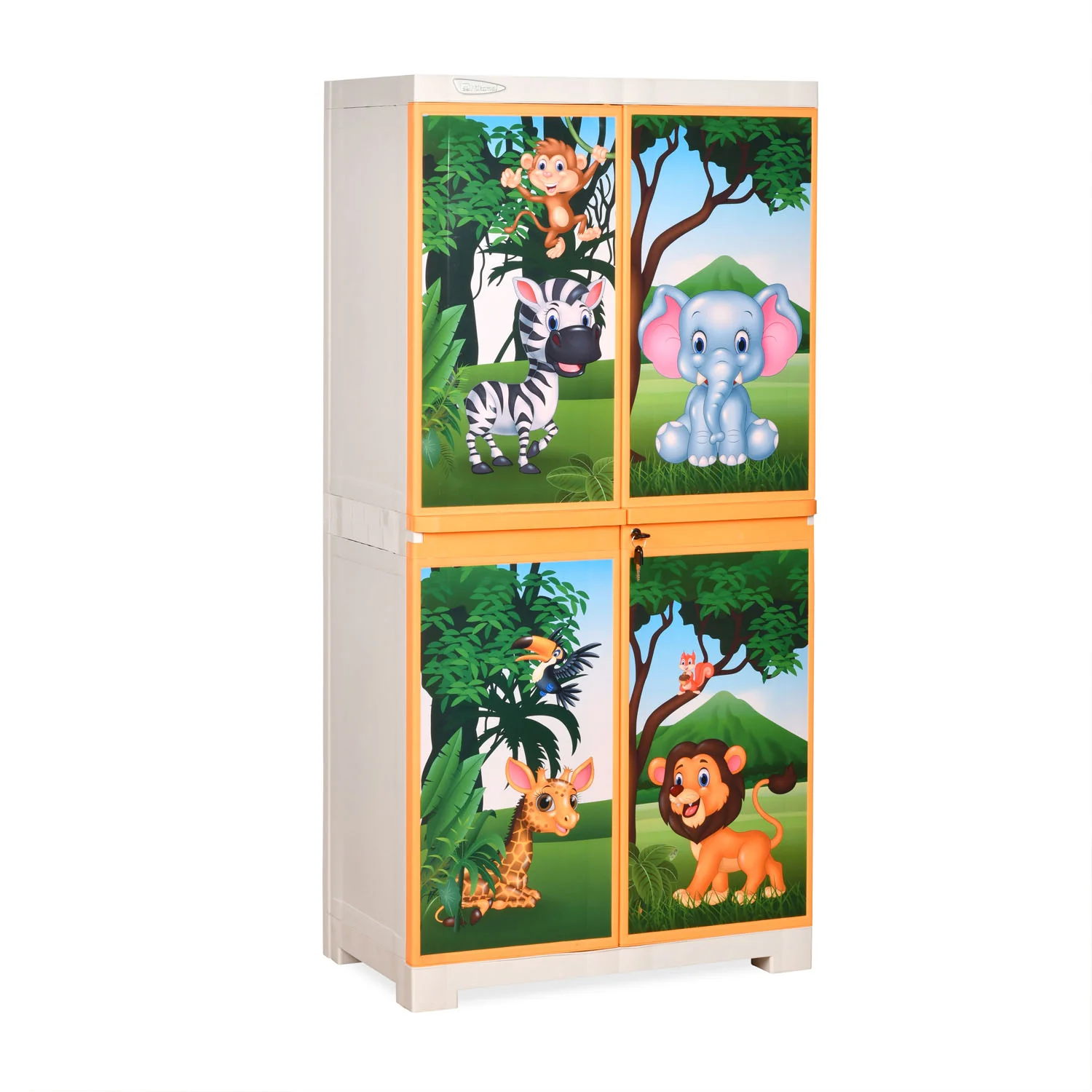 Nilkamal FMM Jungle Theme Mini Cabinet (Beach & Pastel Orange) - Image 4
