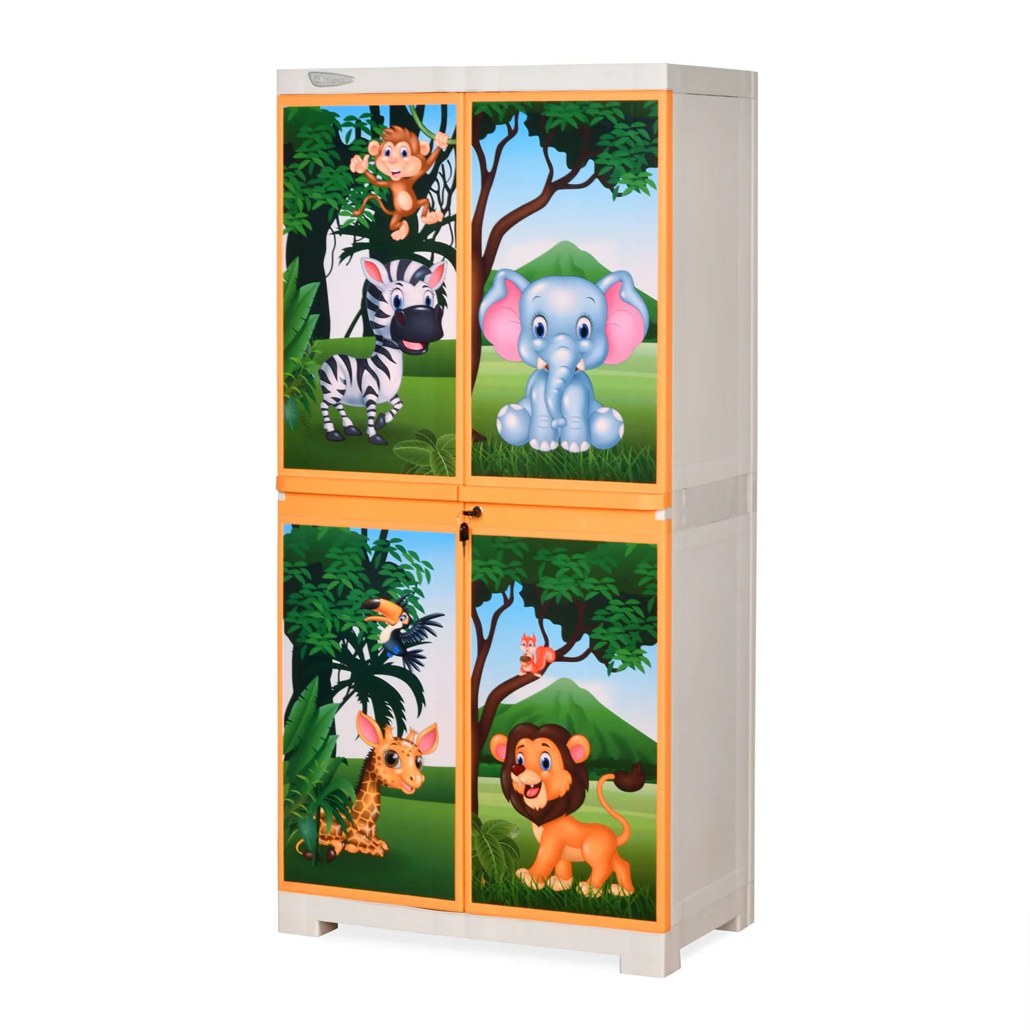 Nilkamal FMM Jungle Theme Mini Cabinet (Beach & Pastel Orange) - Image 5