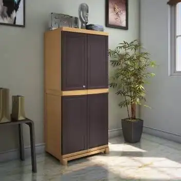 Nilkamal Freedom Big 1 (FB1) Plastic Storage Cabinet (Weathered Brown and Biscuit) - Image 4