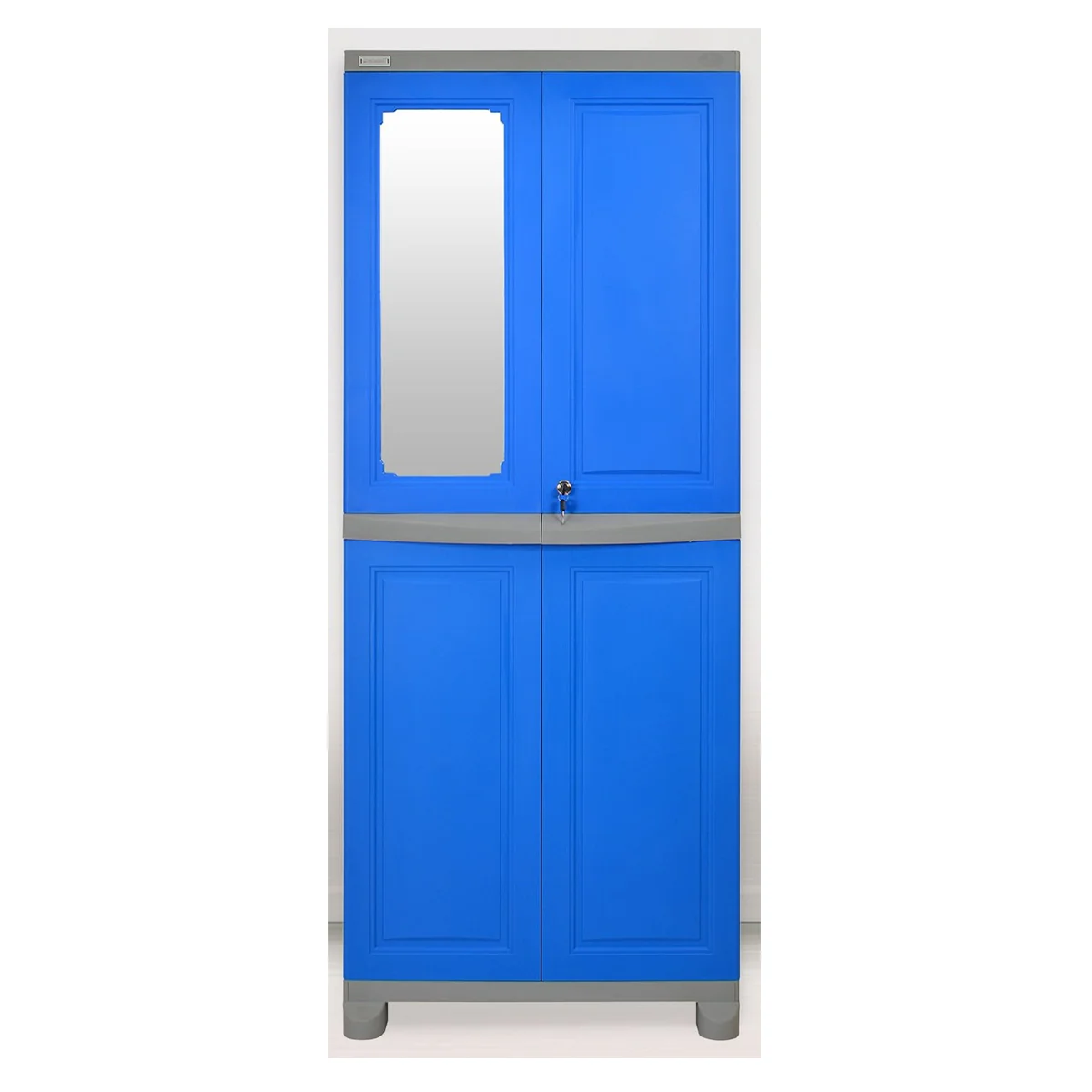 Nilkamal Freedom Big 1 (FB1M) Plastic Storage Cabinet with Mirror (Deep Blue & Grey) - Image 4