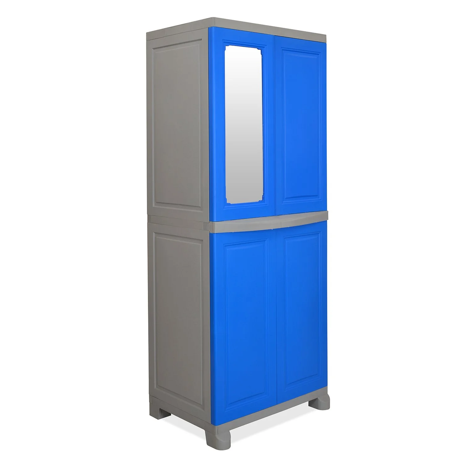Nilkamal Freedom Big 1 (FB1M) Plastic Storage Cabinet with Mirror (Deep Blue & Grey) - Image 5