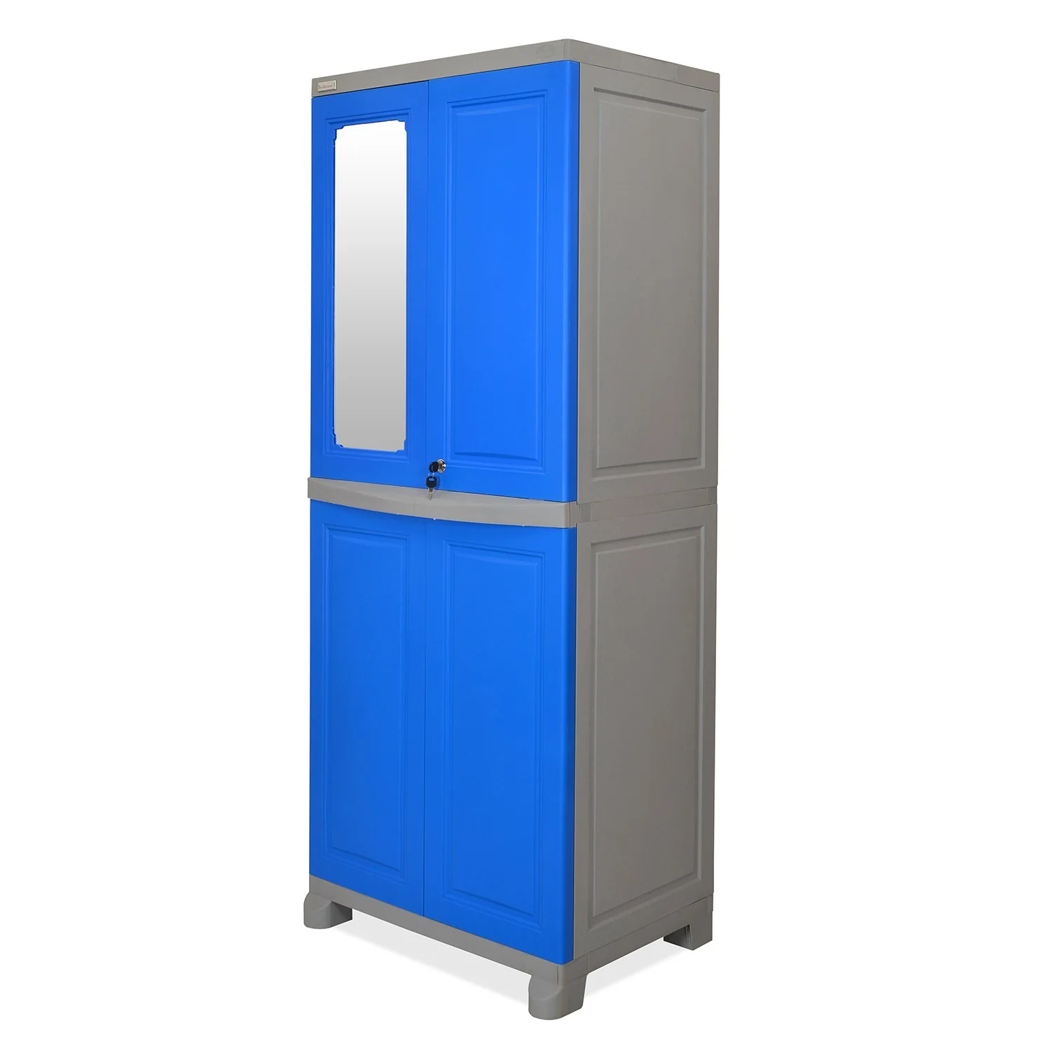 Nilkamal Freedom Big 1 (FB1M) Plastic Storage Cabinet with Mirror (Deep Blue & Grey) - Image 8