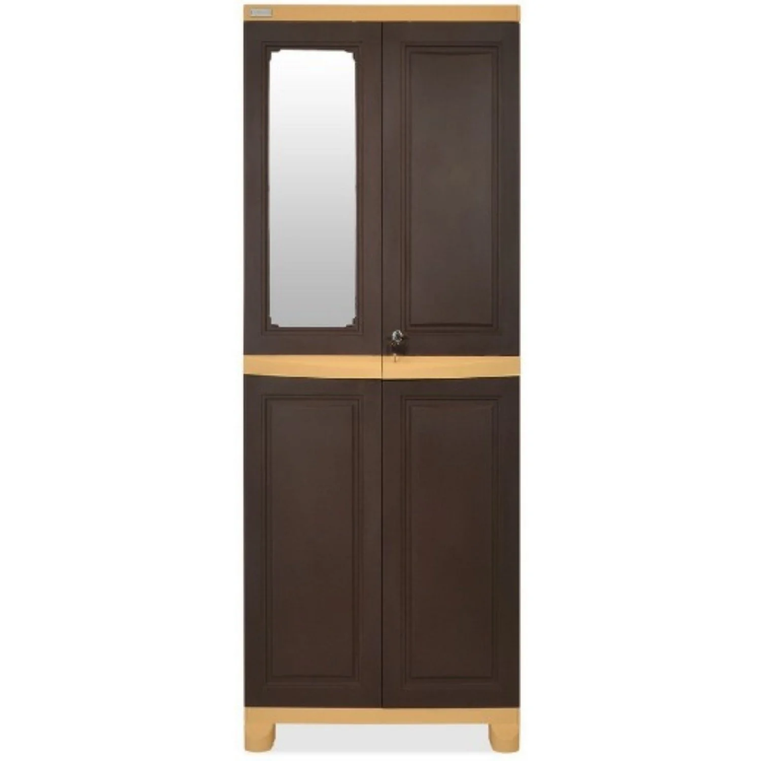 Nilkamal Freedom Big 1 (FB1M) Plastic Storage Cabinet with Mirror (Weather Brown & Biscuit) - Image 6