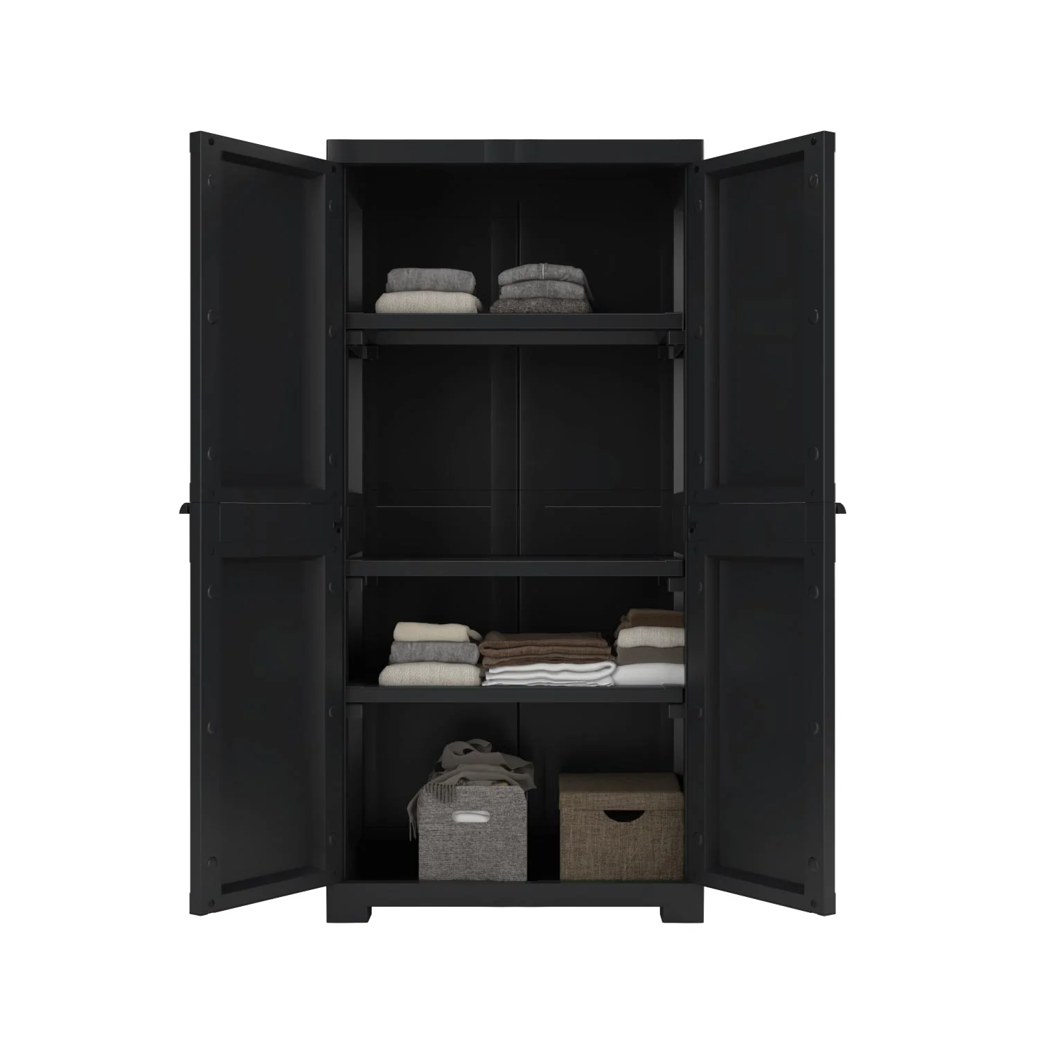 Nilkamal Freedom FMM Plastic Storage Cabinet (Charcoal Grey) - Image 3
