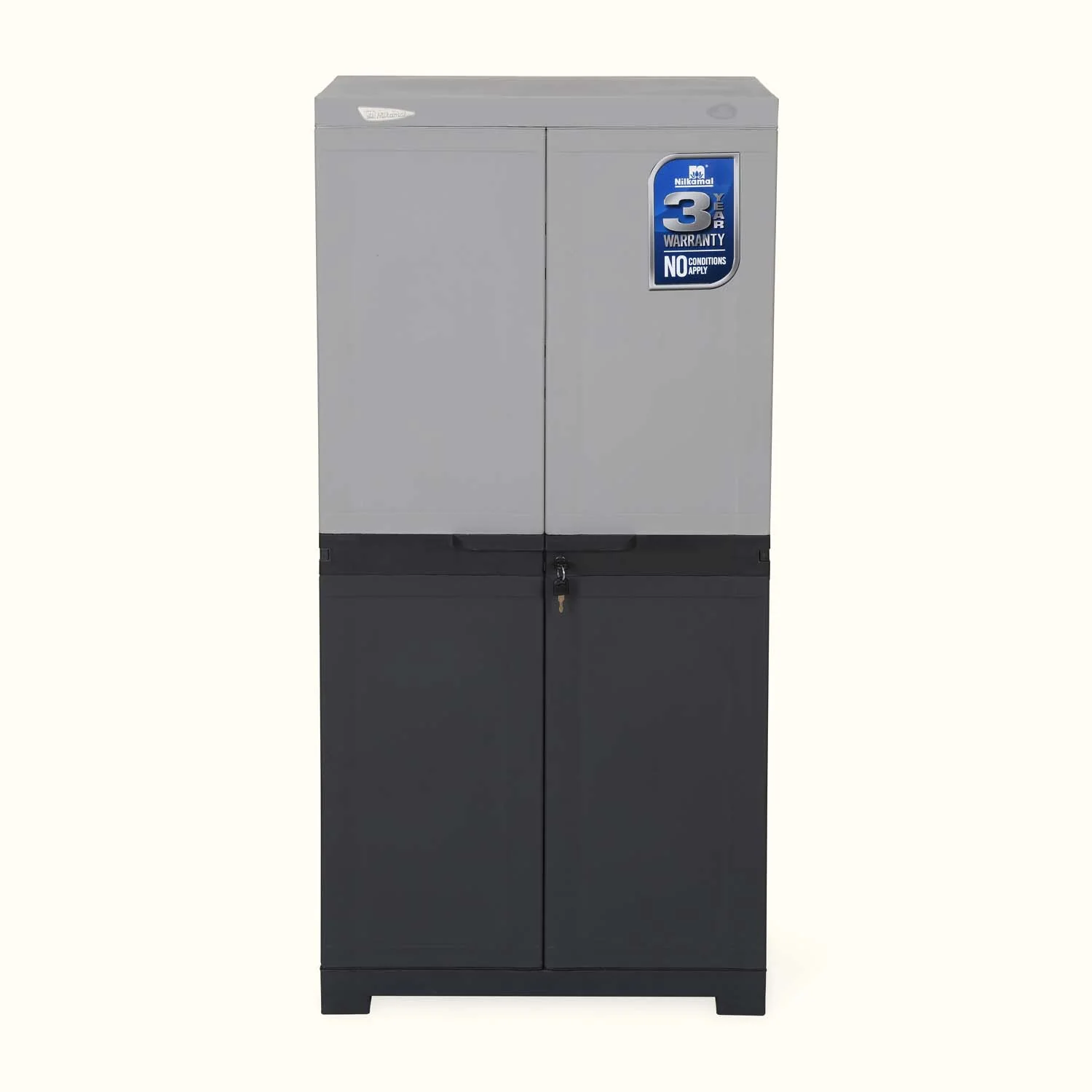 Nilkamal Freedom (FMSC18D) Plastic Shoe Cabinet (Haze Grey & Charcoal Grey) - Image 2