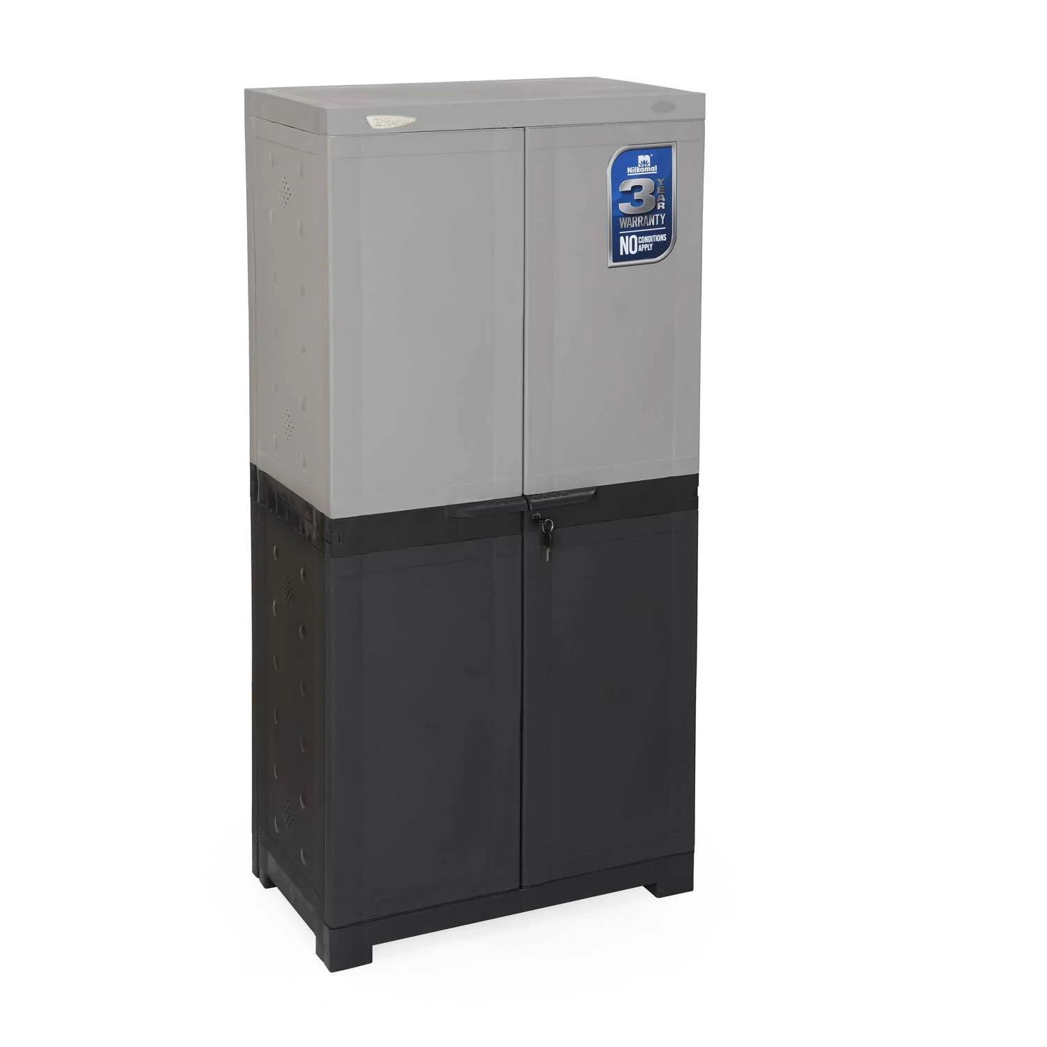 Nilkamal Freedom (FMSC18D) Plastic Shoe Cabinet (Haze Grey & Charcoal Grey) - Image 3
