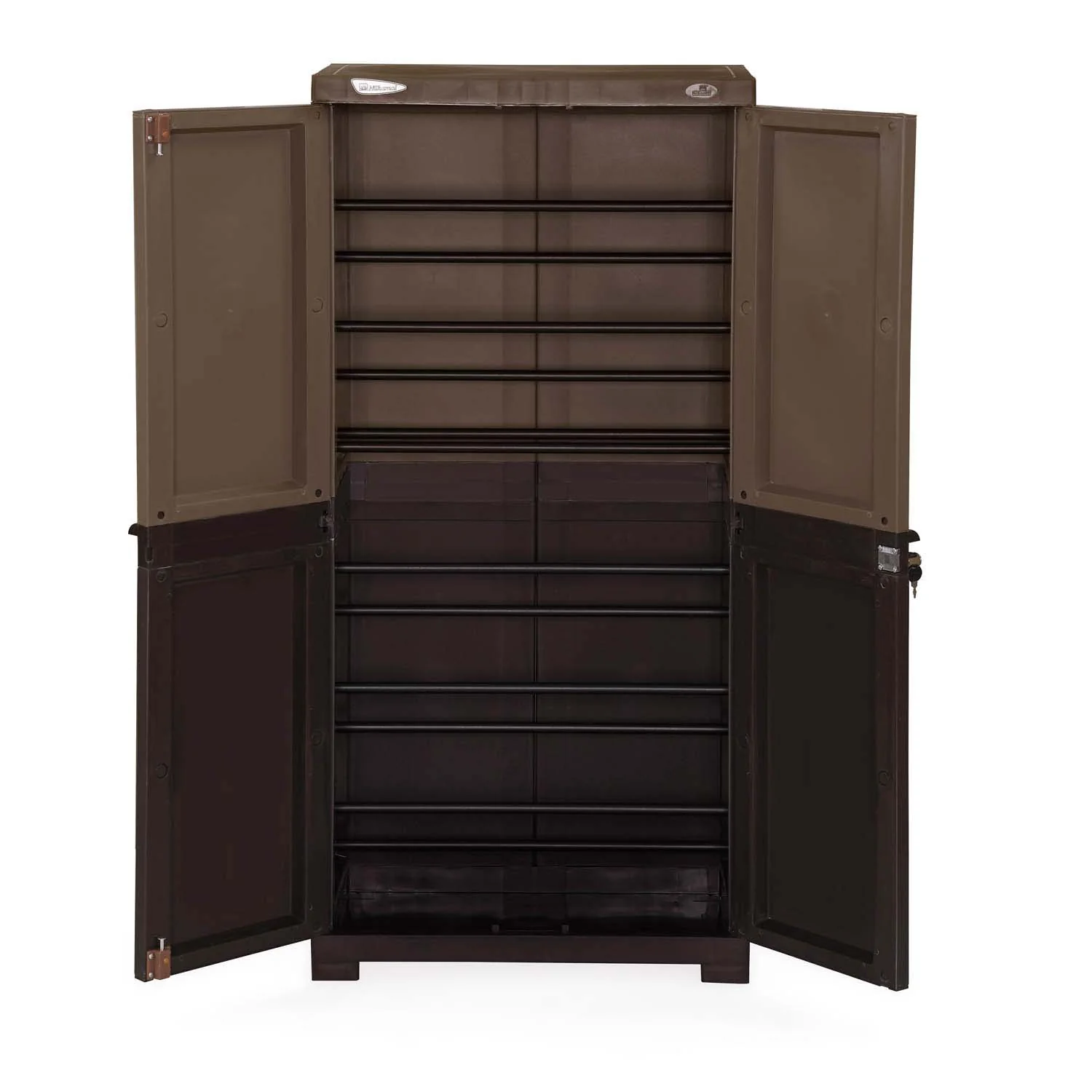 Nilkamal Freedom (FMSC18D) Plastic Shoe Cabinet (Rattan Dark Beige & Weather Brown) - Image 3