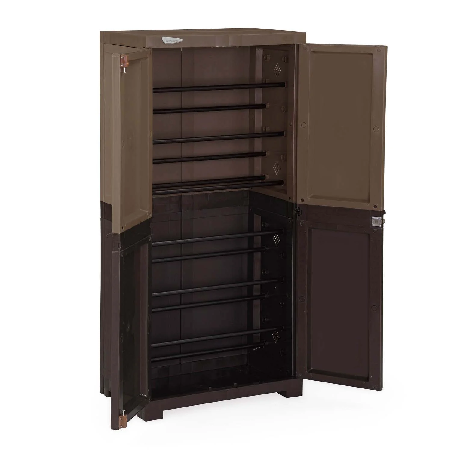 Nilkamal Freedom (FMSC18D) Plastic Shoe Cabinet (Rattan Dark Beige & Weather Brown) - Image 4