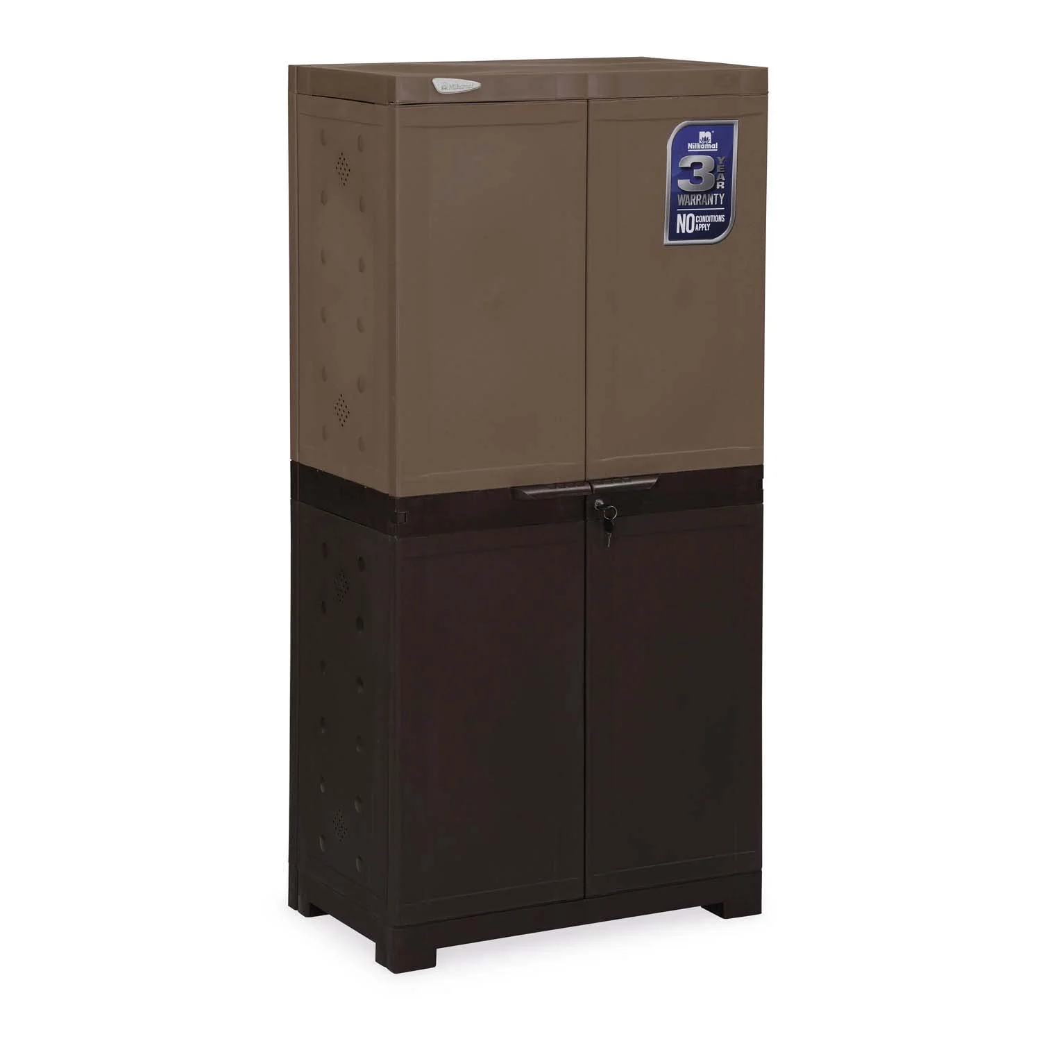 Nilkamal Freedom (FMSC18D) Plastic Shoe Cabinet (Rattan Dark Beige & Weather Brown) - Image 5