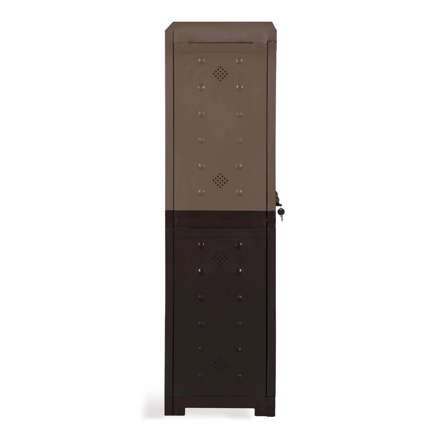 Nilkamal Freedom (FMSC18D) Plastic Shoe Cabinet (Rattan Dark Beige & Weather Brown) - Image 6
