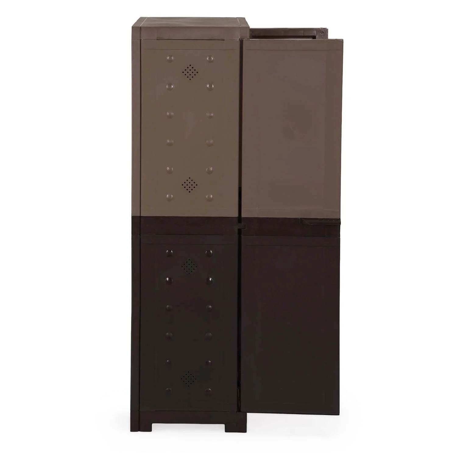 Nilkamal Freedom (FMSC18D) Plastic Shoe Cabinet (Rattan Dark Beige & Weather Brown) - Image 7