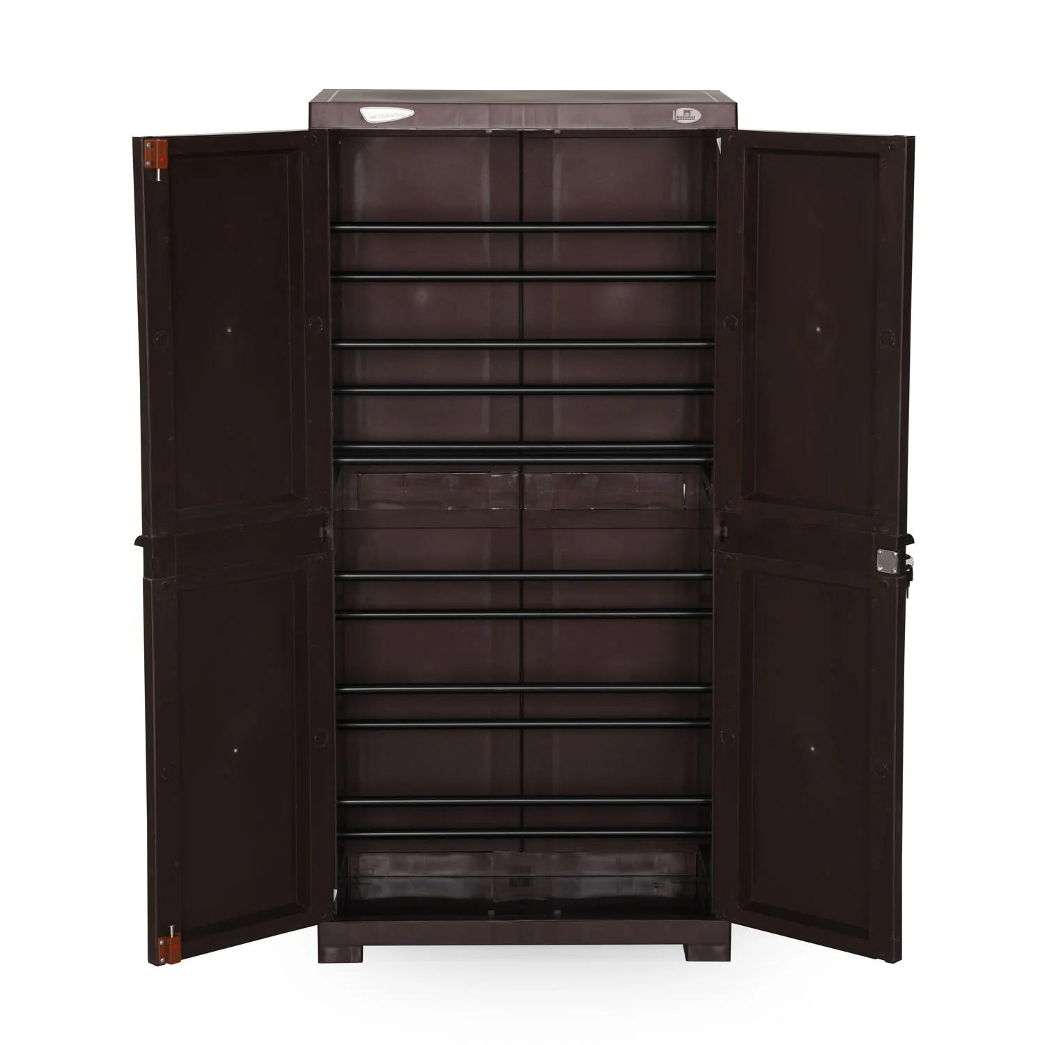 Nilkamal Freedom Large 18 (FMSC18) Shoe Rack Plastic Cabinet (Weather Brown) - Image 4