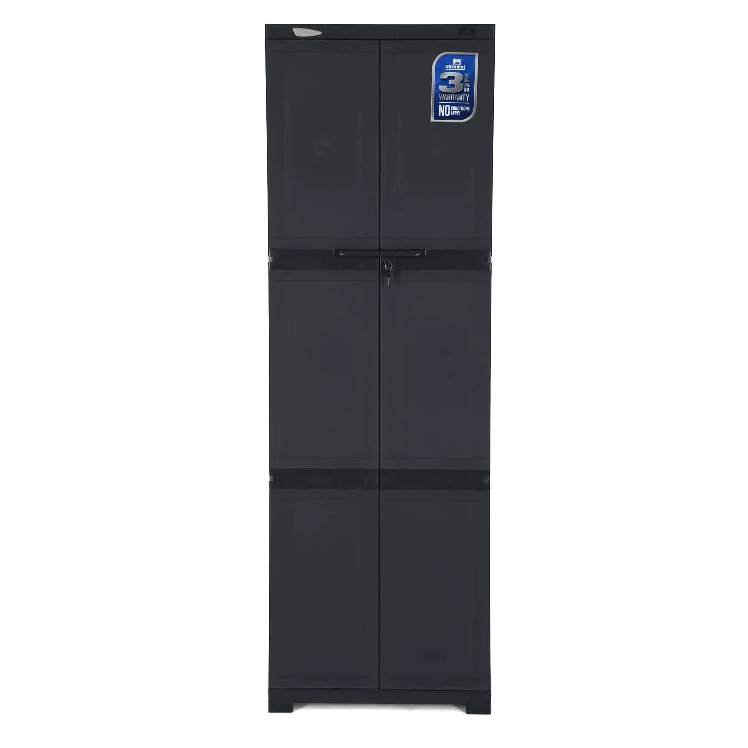 Nilkamal Freedom Large (FML) Plastic Storage Cabinet (Charcoal Grey) - Image 2