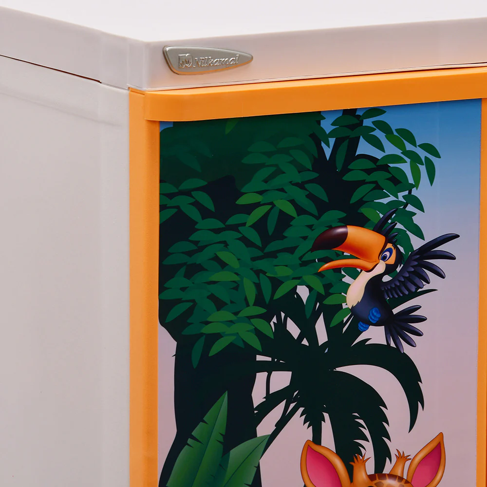 Nilkamal Freedom Mini (FMSJ) Jungle Theme Kids Plastic Storage Cabinet (Beach/Pastel Orange) - Image 8