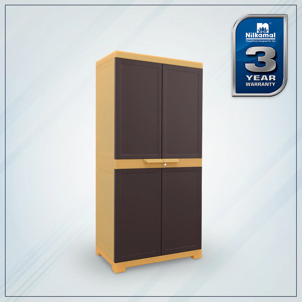 Nilkamal Freedom Mini Medium (FMM) Plastic Storage Cabinet/Bookshelf (Weathered Brown / Biscuit) - Image 4