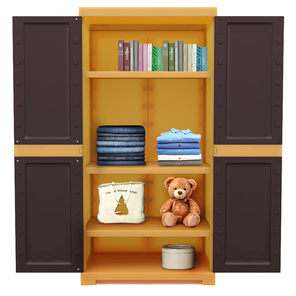 Nilkamal Freedom Mini Medium (FMM) Plastic Storage Cabinet/Bookshelf (Weathered Brown / Biscuit) - Image 6