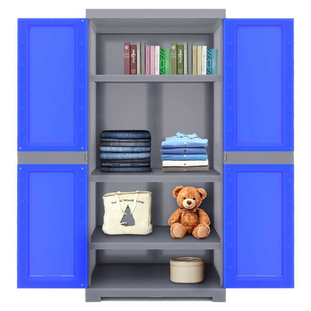 Nilkamal Freedom Mini Medium (FMM) Plastic Storage Cabinet (Deep Blue / Grey) - Image 4