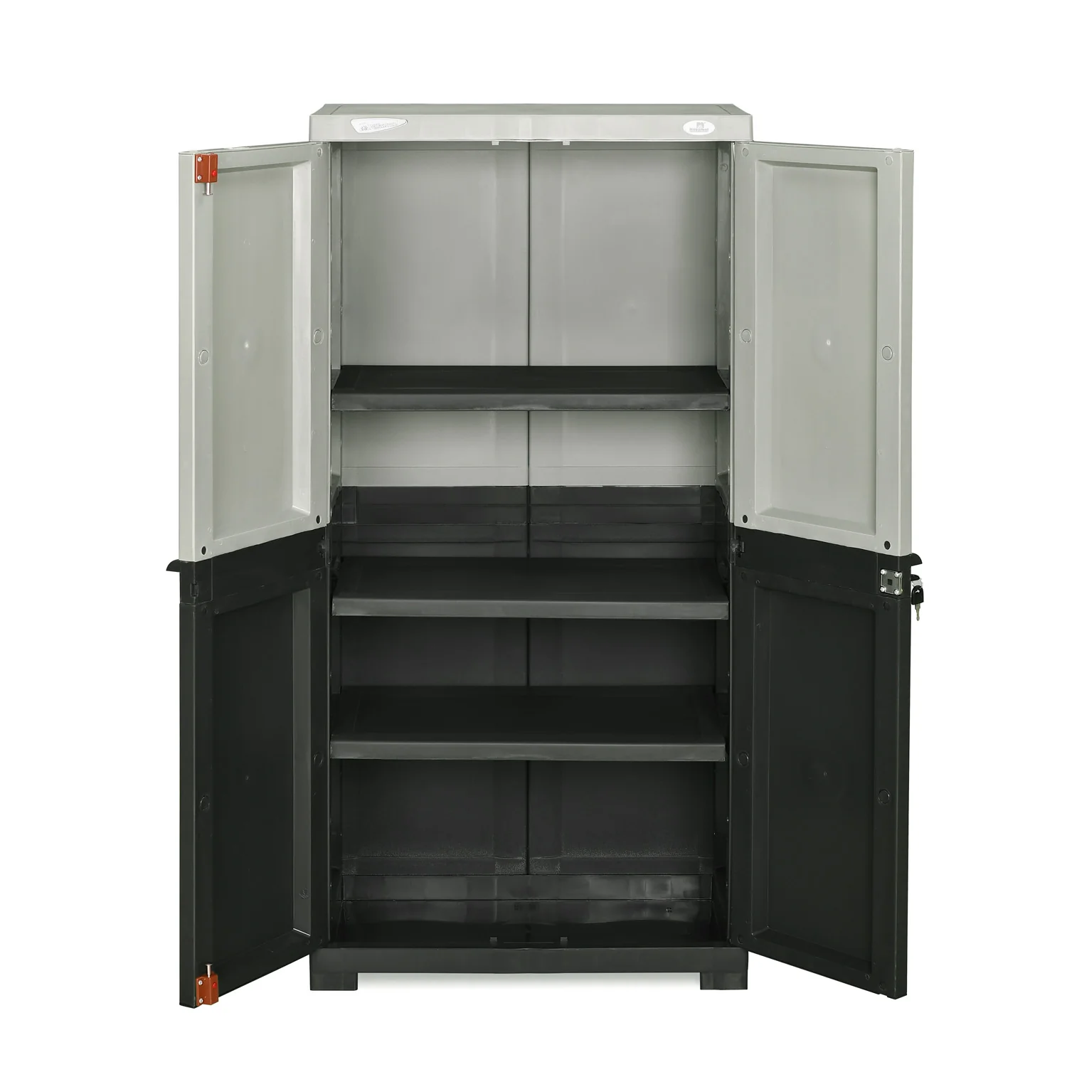 Nilkamal Freedom Mini Medium (FMM Duet) Plastic Storage Cabinet (Haze Grey/Charcoal Grey) - Image 5