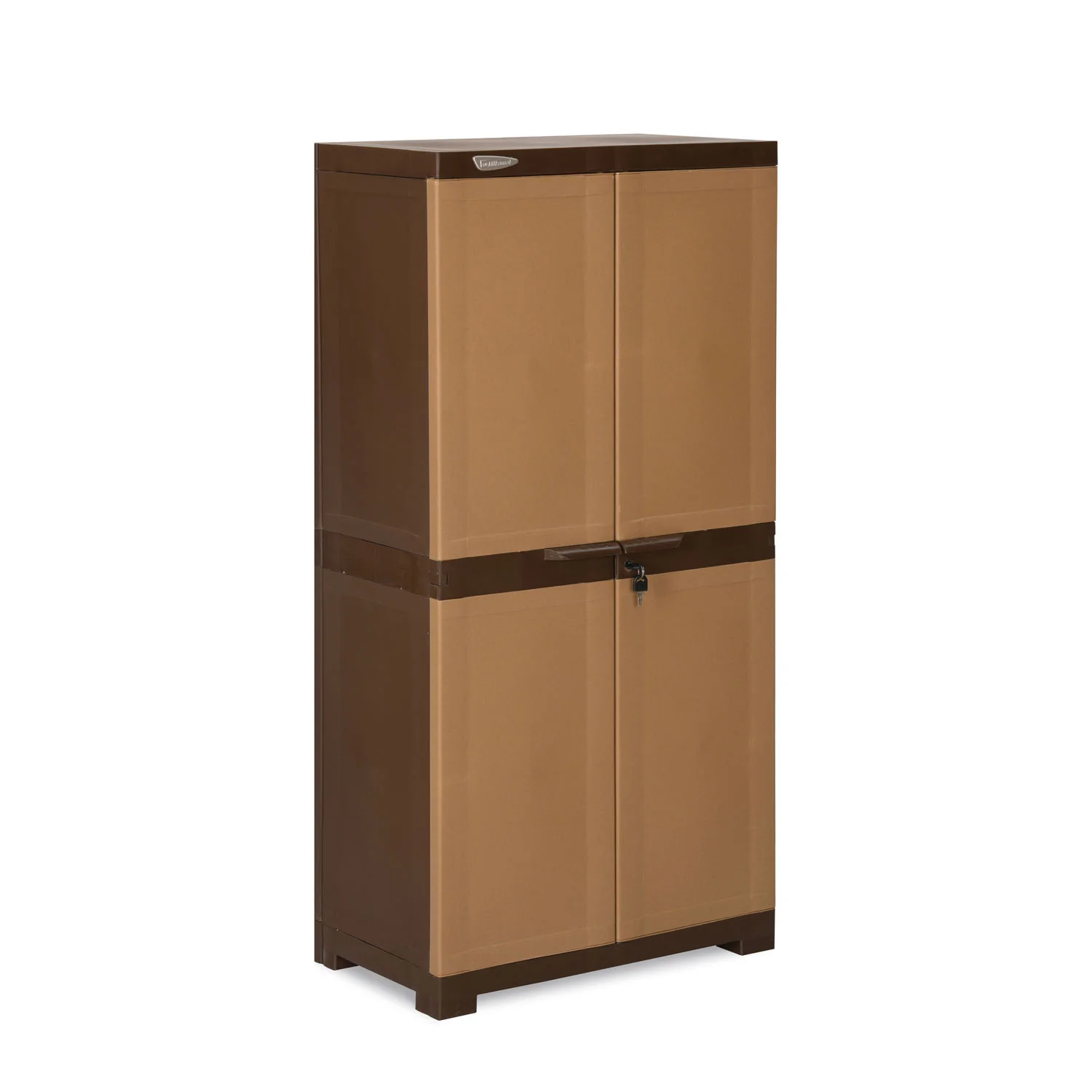 Nilkamal Freedom Mini Medium (FMM) Plastic Cabinet/Bookshelf (Sandy & Dark Brown) - Image 4