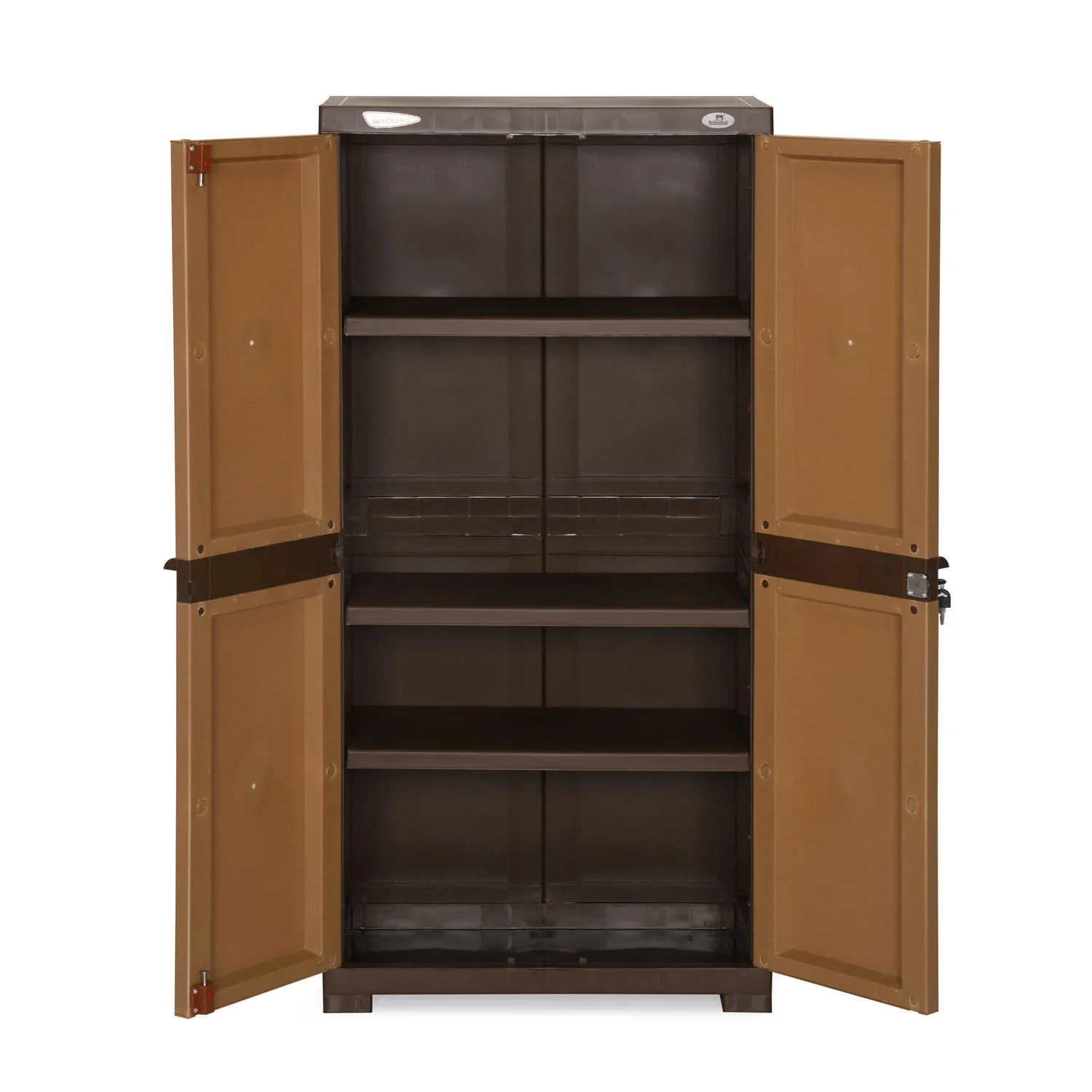 Nilkamal Freedom Mini Medium (FMM) Plastic Cabinet/Bookshelf (Sandy & Dark Brown) - Image 5