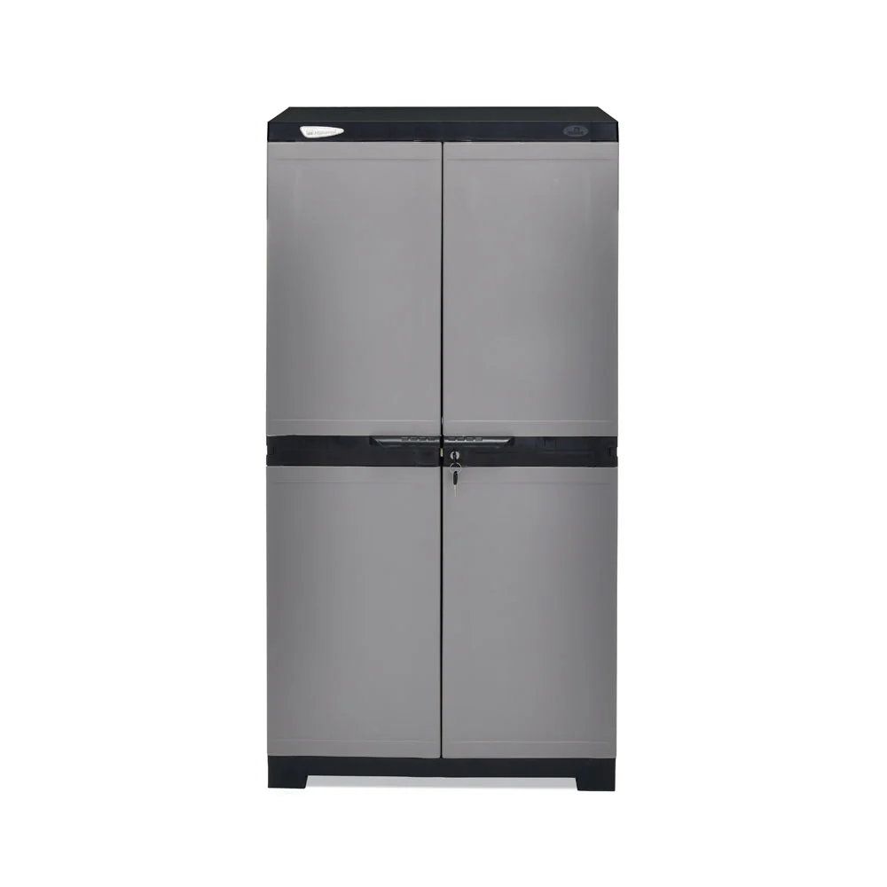 Nilkamal Freedom Mini Medium (FMM) Plastic Storage Cabinet/Bookshelf (Haze Grey/Charcoal Grey) - Image 2