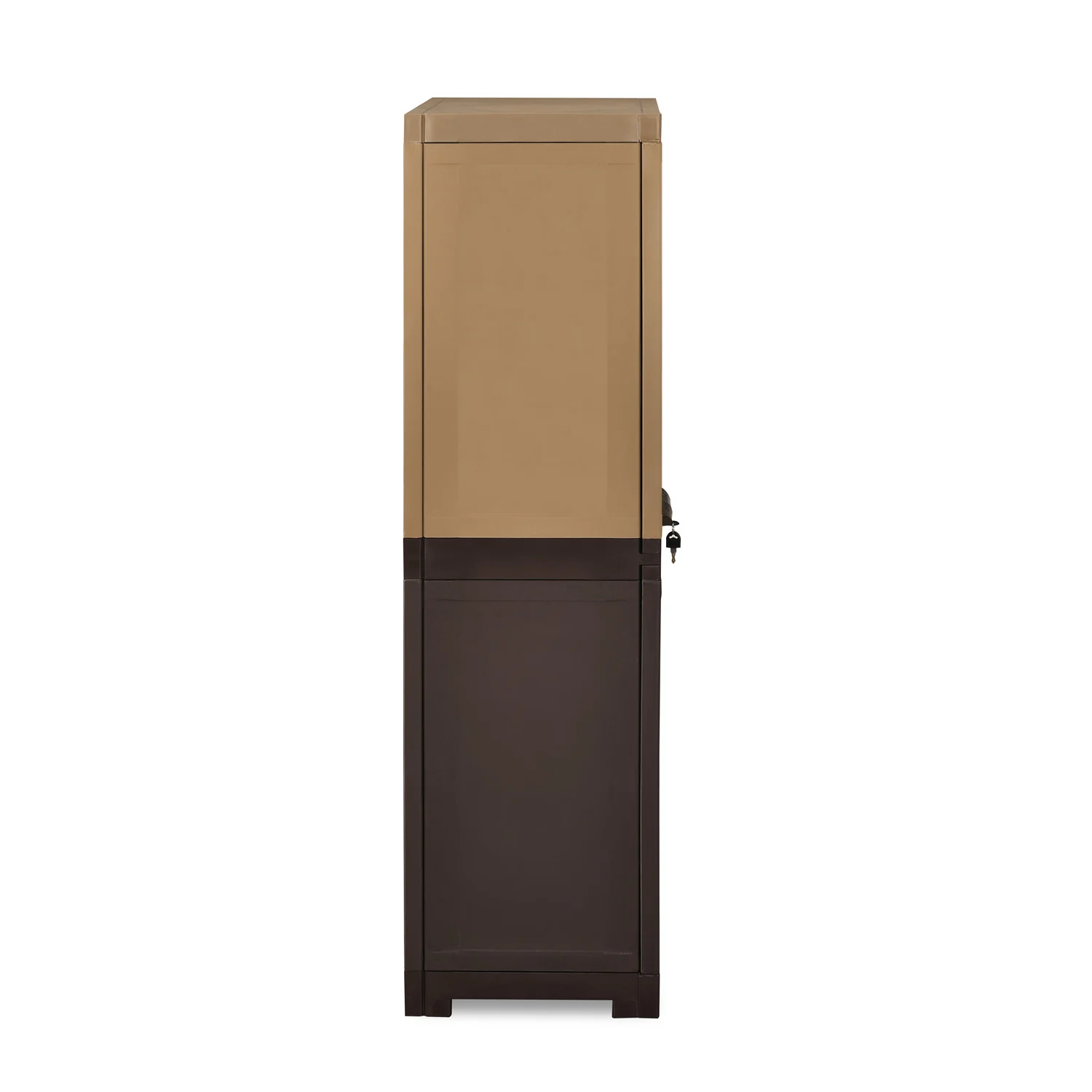 Nilkamal Freedom Mini Medium (FMM Duet) Plastic Storage Cabinet (Rattan Dark Beige & Weather Brown) - Image 5