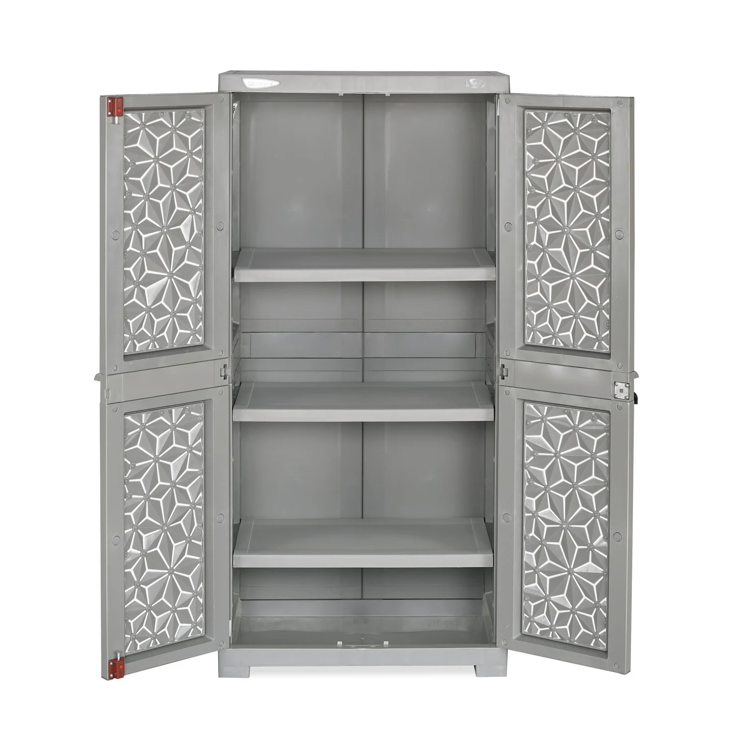 Nilkamal Freedom Mini Medium (FMM) Star Plastic Storage Cabinet (Haze Grey & Milky White) - Image 6